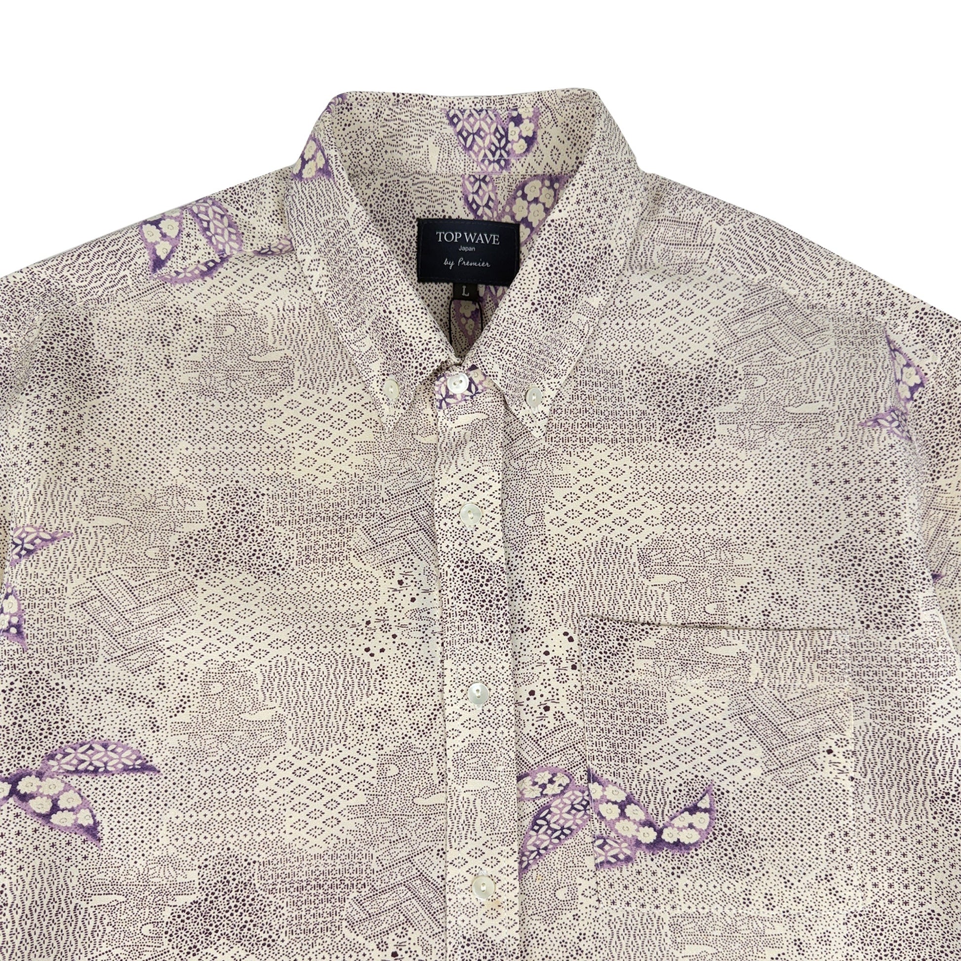 着物長袖シャツ メンズ L LSVN-L77-3