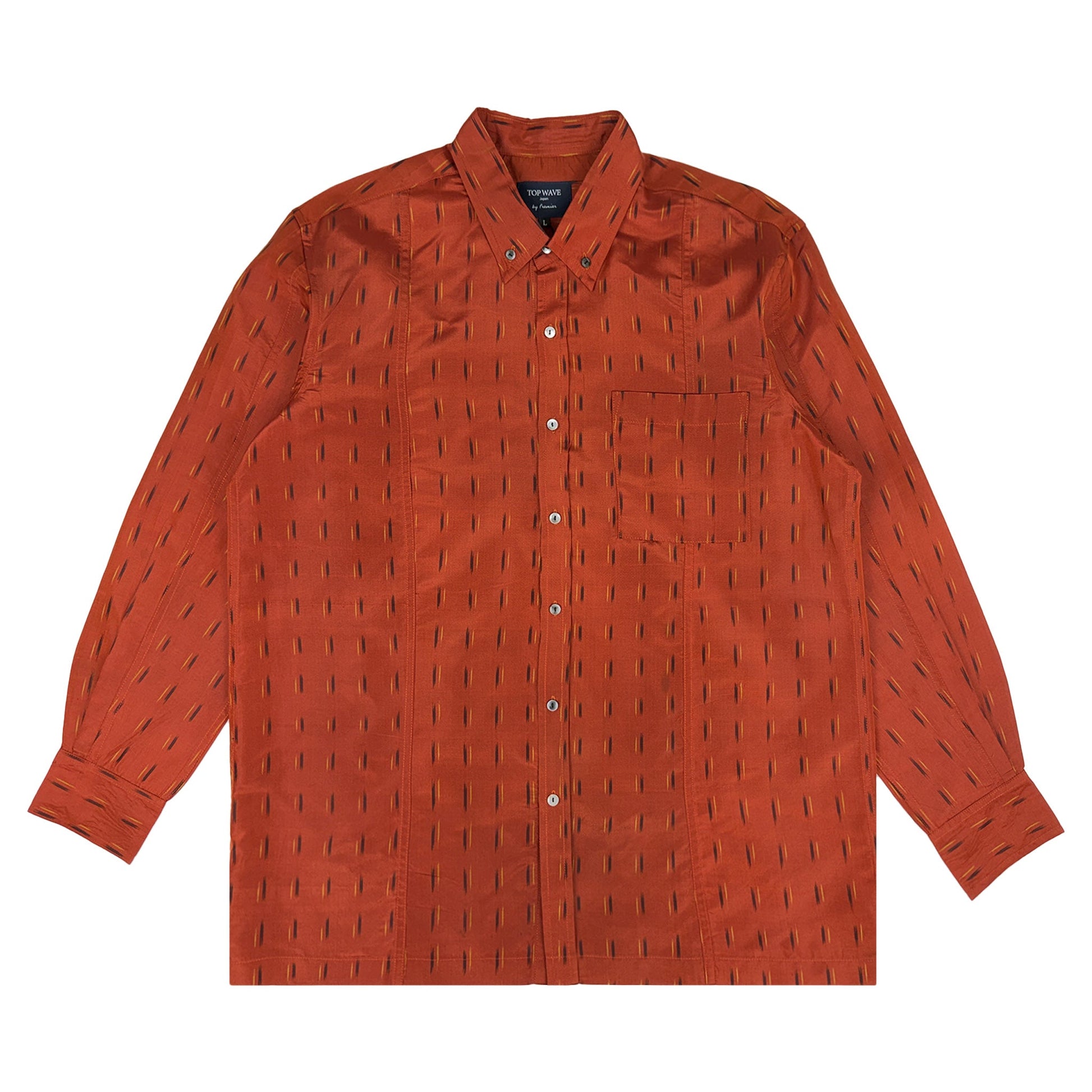 着物長袖シャツ メンズ L LSVN-L78-1