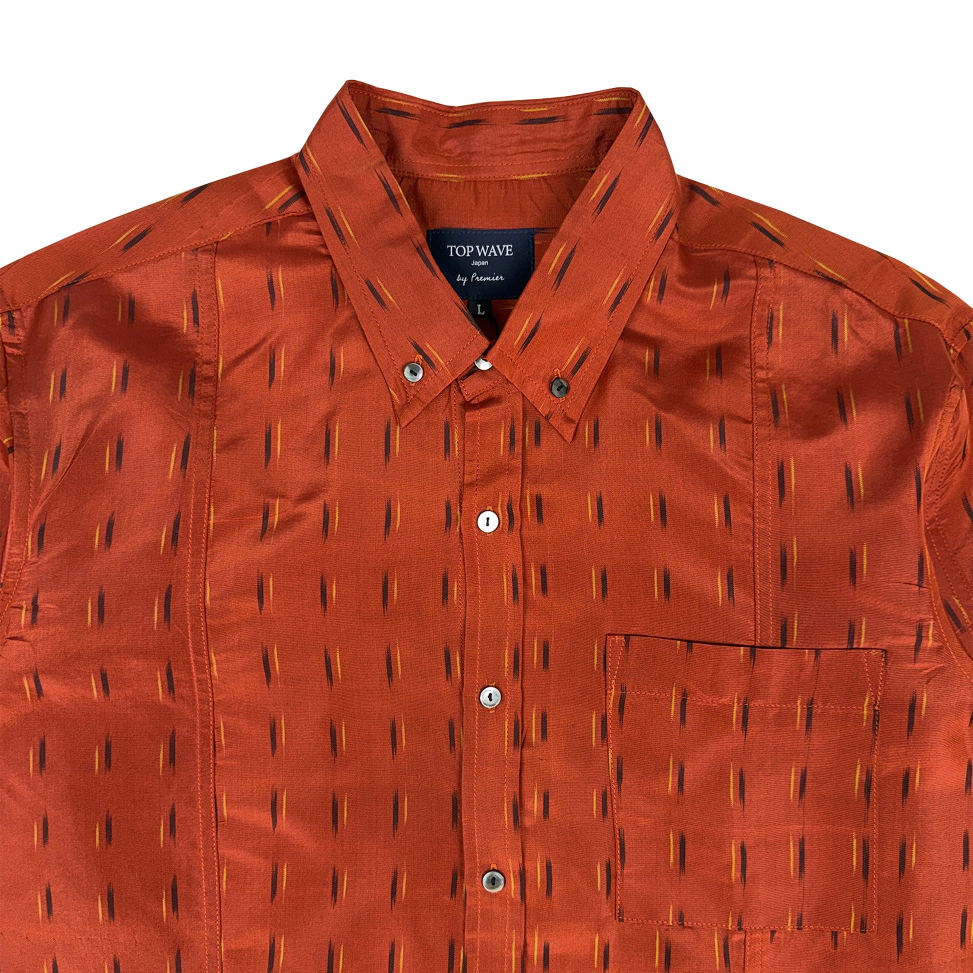 着物長袖シャツ メンズ L LSVN-L78-3