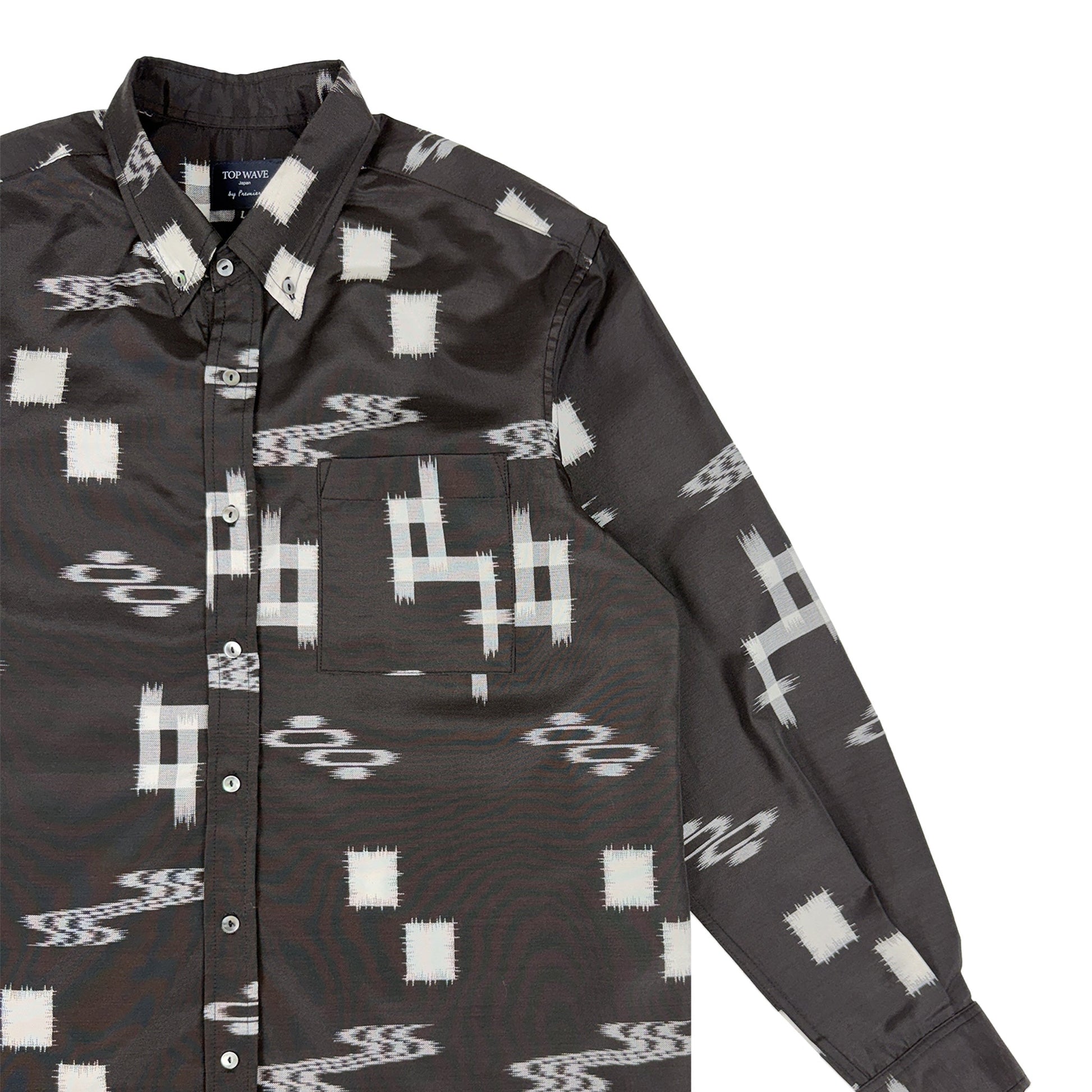 着物長袖シャツ メンズ L LSVN-L79-4