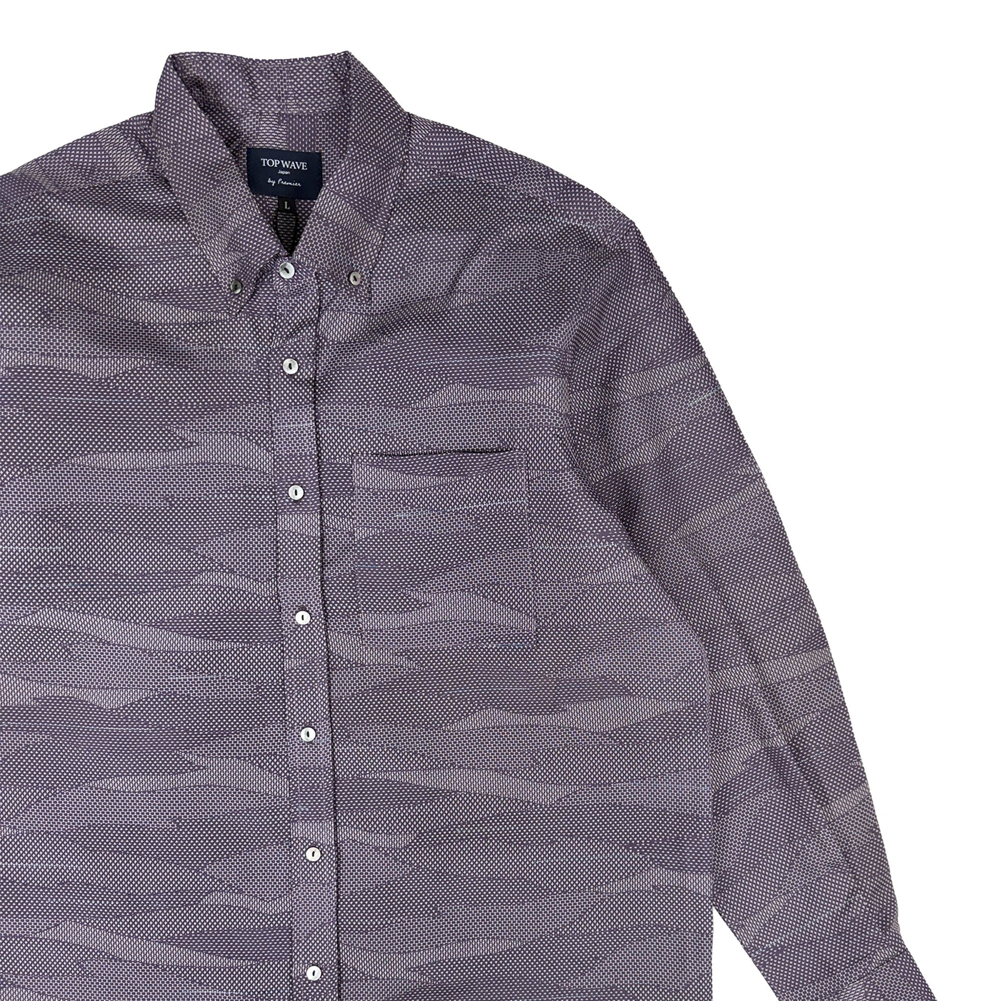 着物長袖シャツ メンズ L LSVN-L80-4