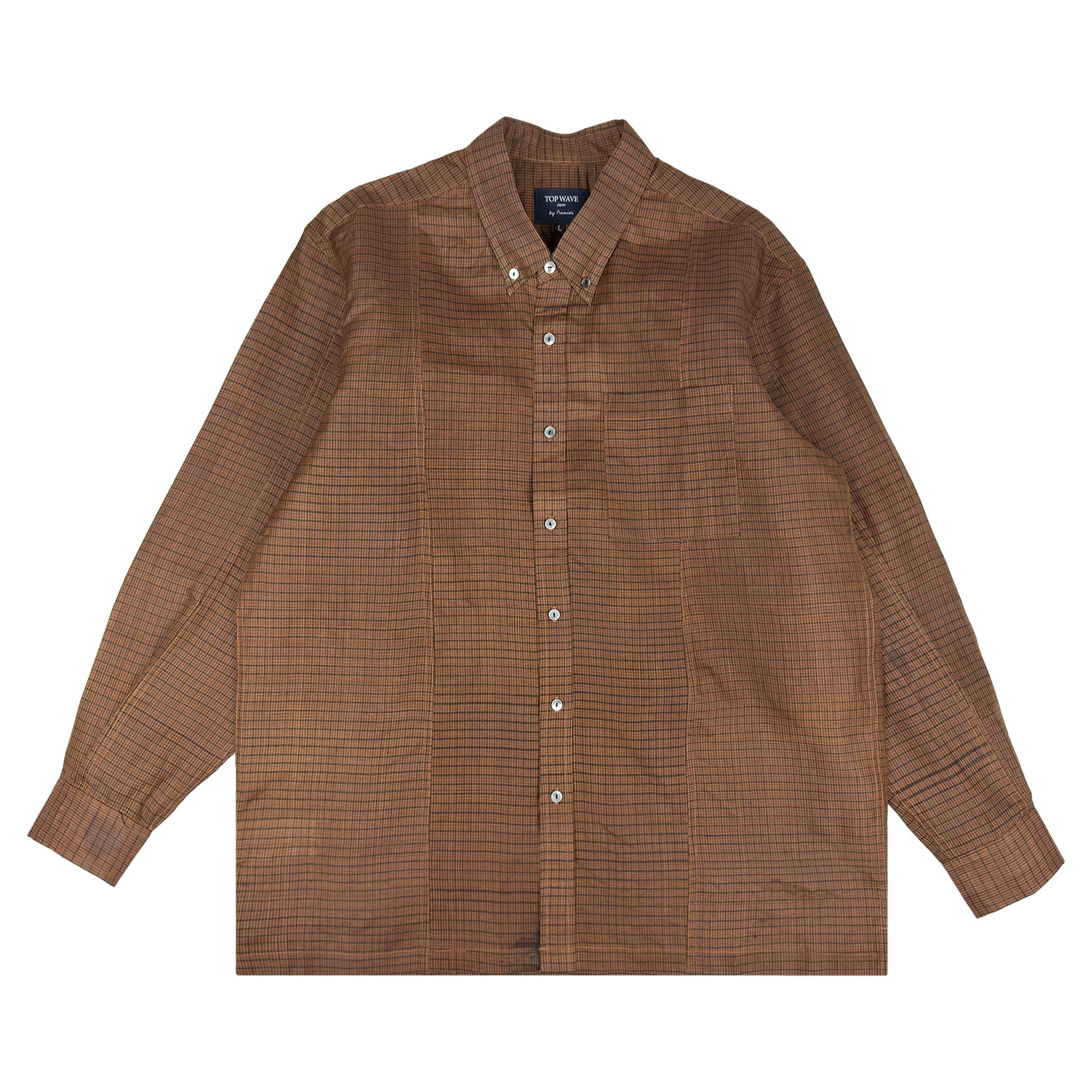 着物長袖シャツ メンズ L LSVN-L87-1