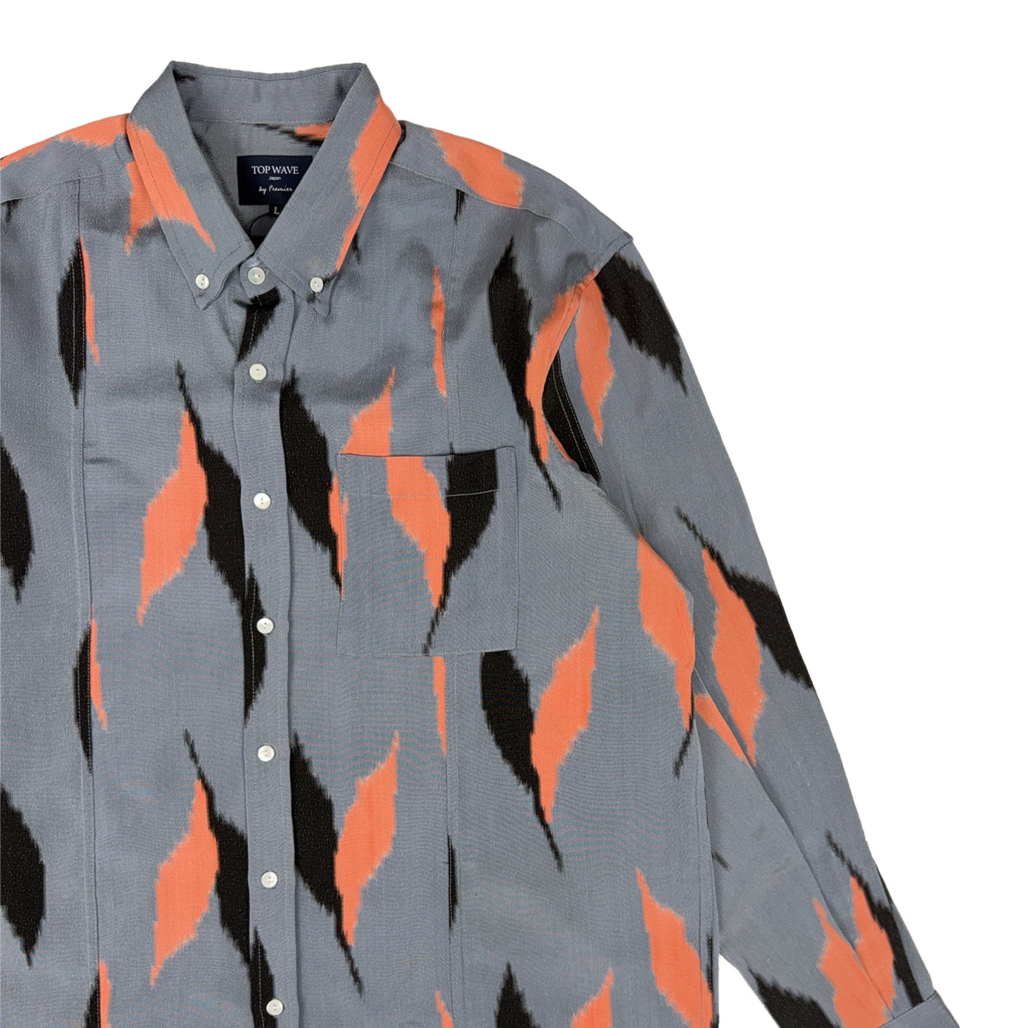 着物長袖シャツ メンズ L LSVN-L93-zoom-4