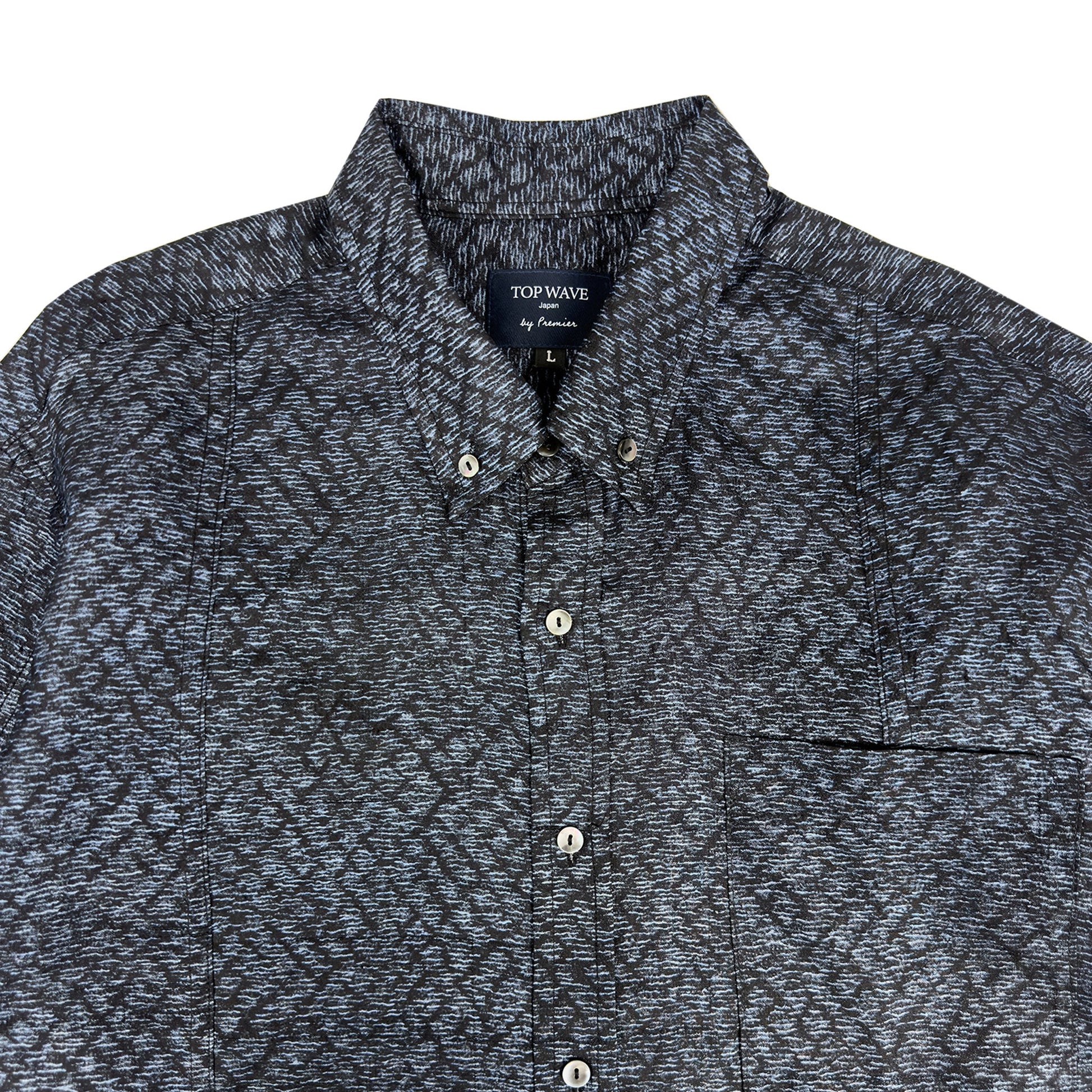 着物長袖シャツ メンズ L LSVN-L96-3