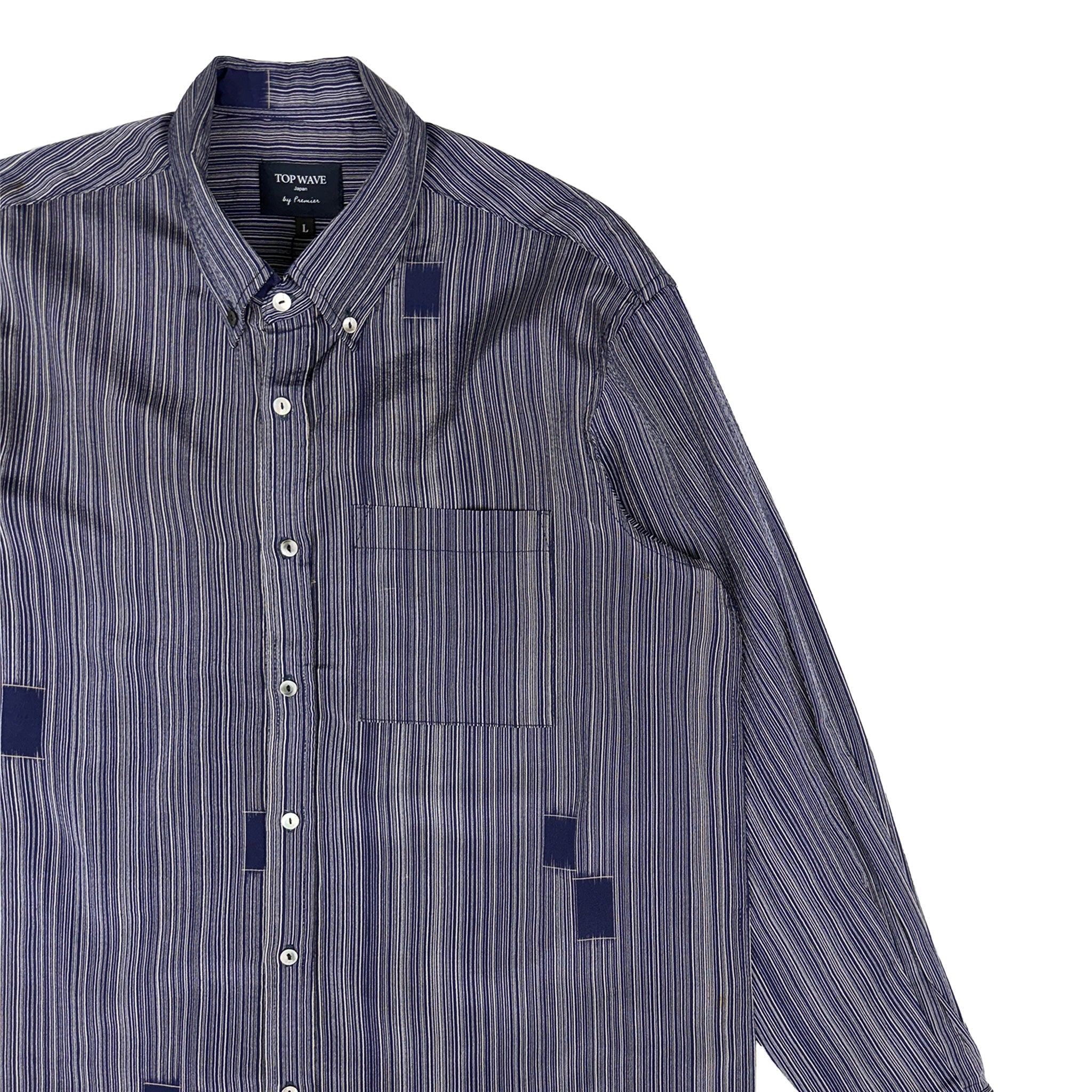 着物長袖シャツ メンズ L LSVN-L97-zoom-4