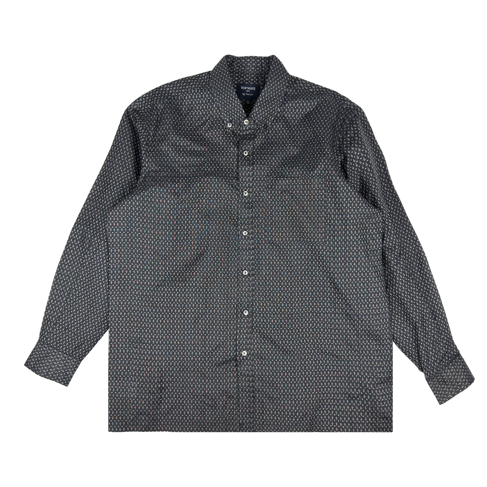 着物長袖シャツ メンズ L LSVN-L99-1