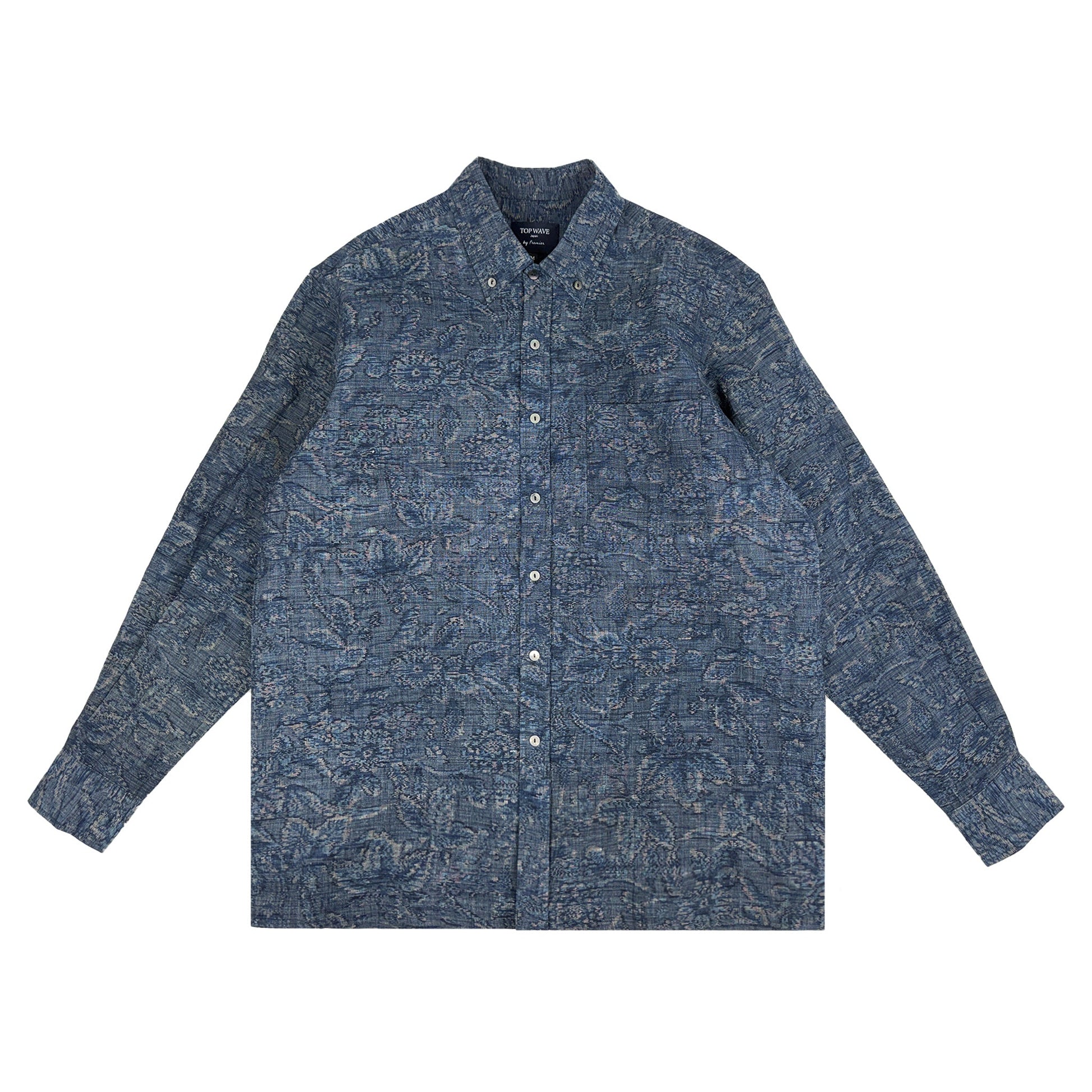 着物長袖シャツ メンズ M LSVN-M01-1