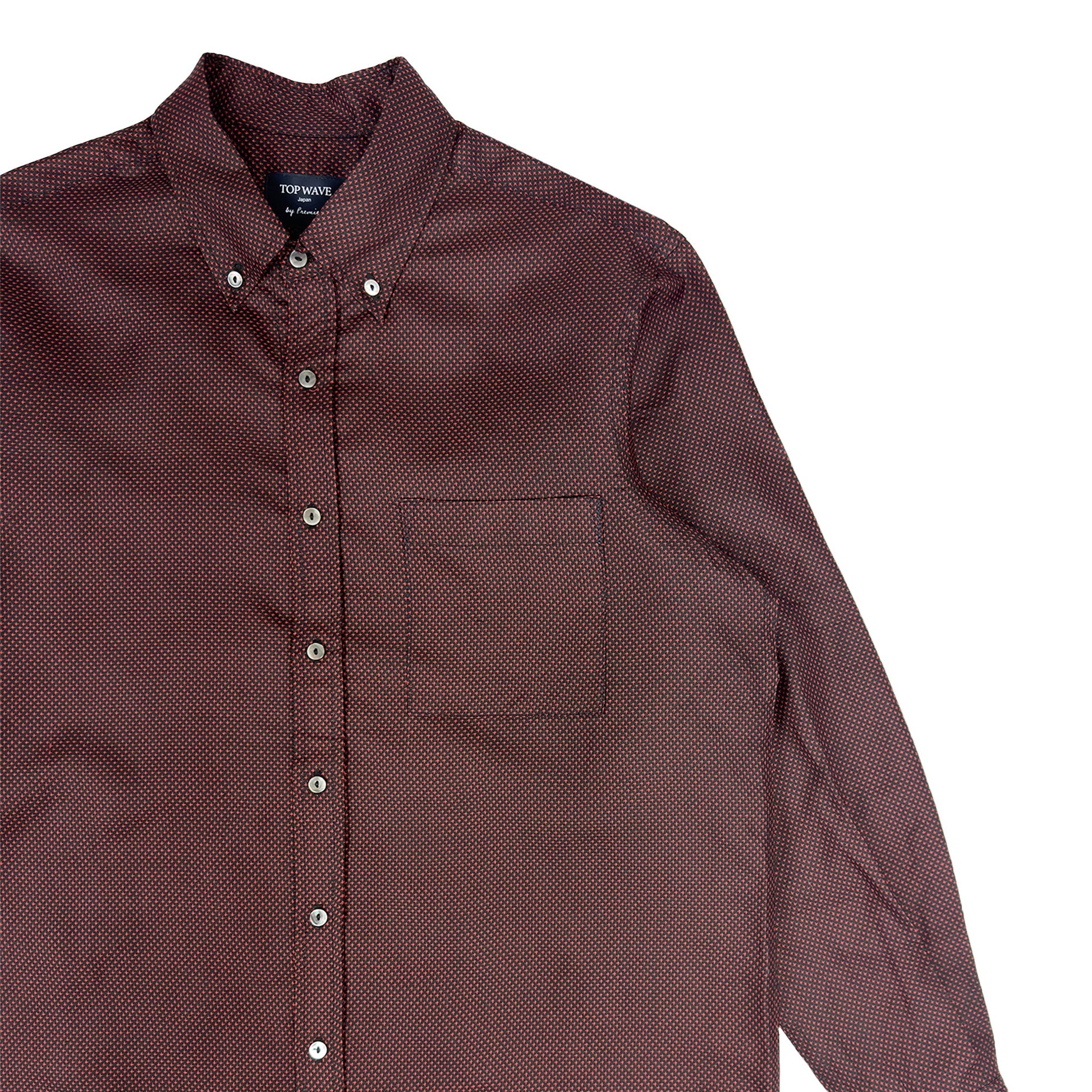 着物長袖シャツ メンズ M LSVN-M100-4