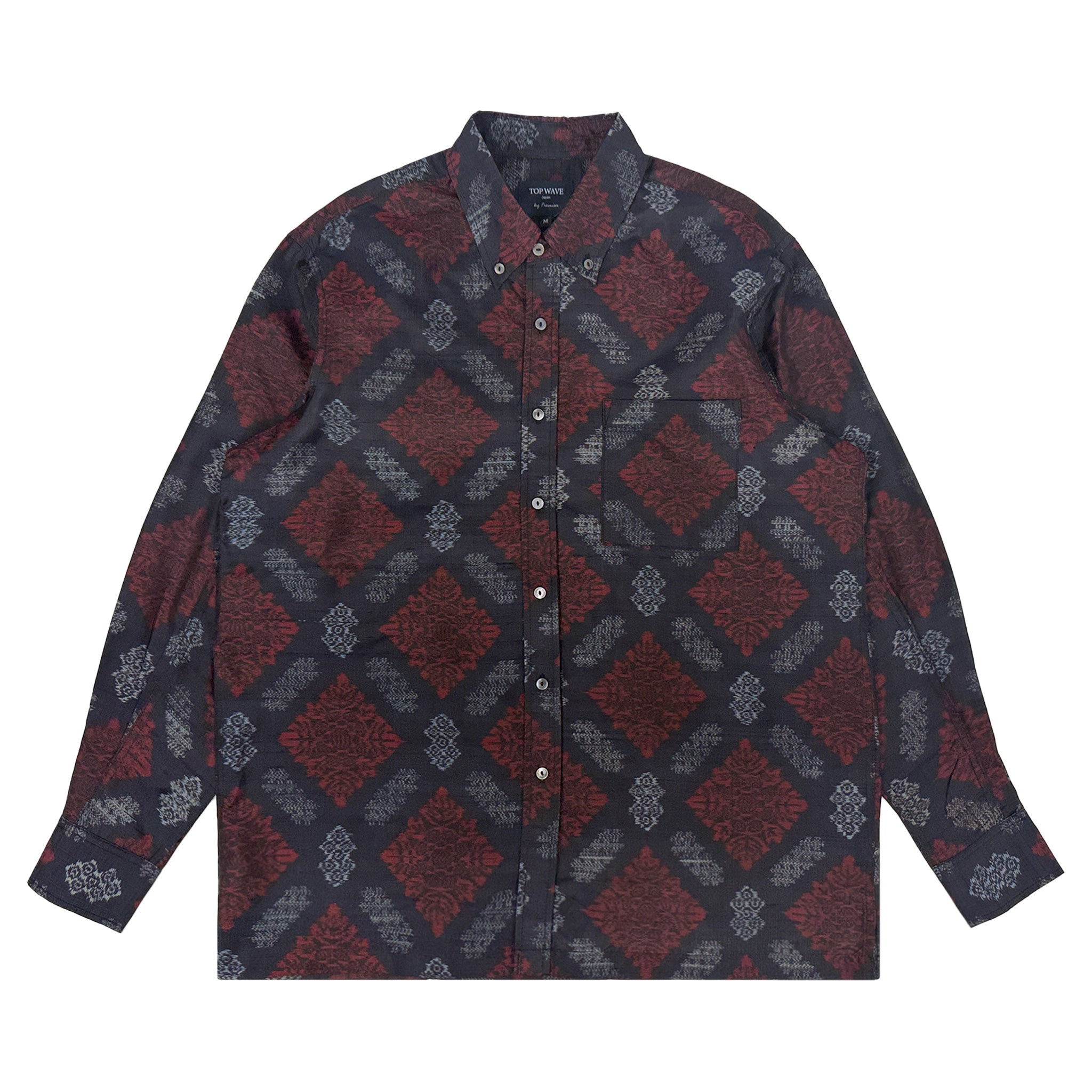 着物長袖シャツ メンズ M LSVN-M101-zoom-1