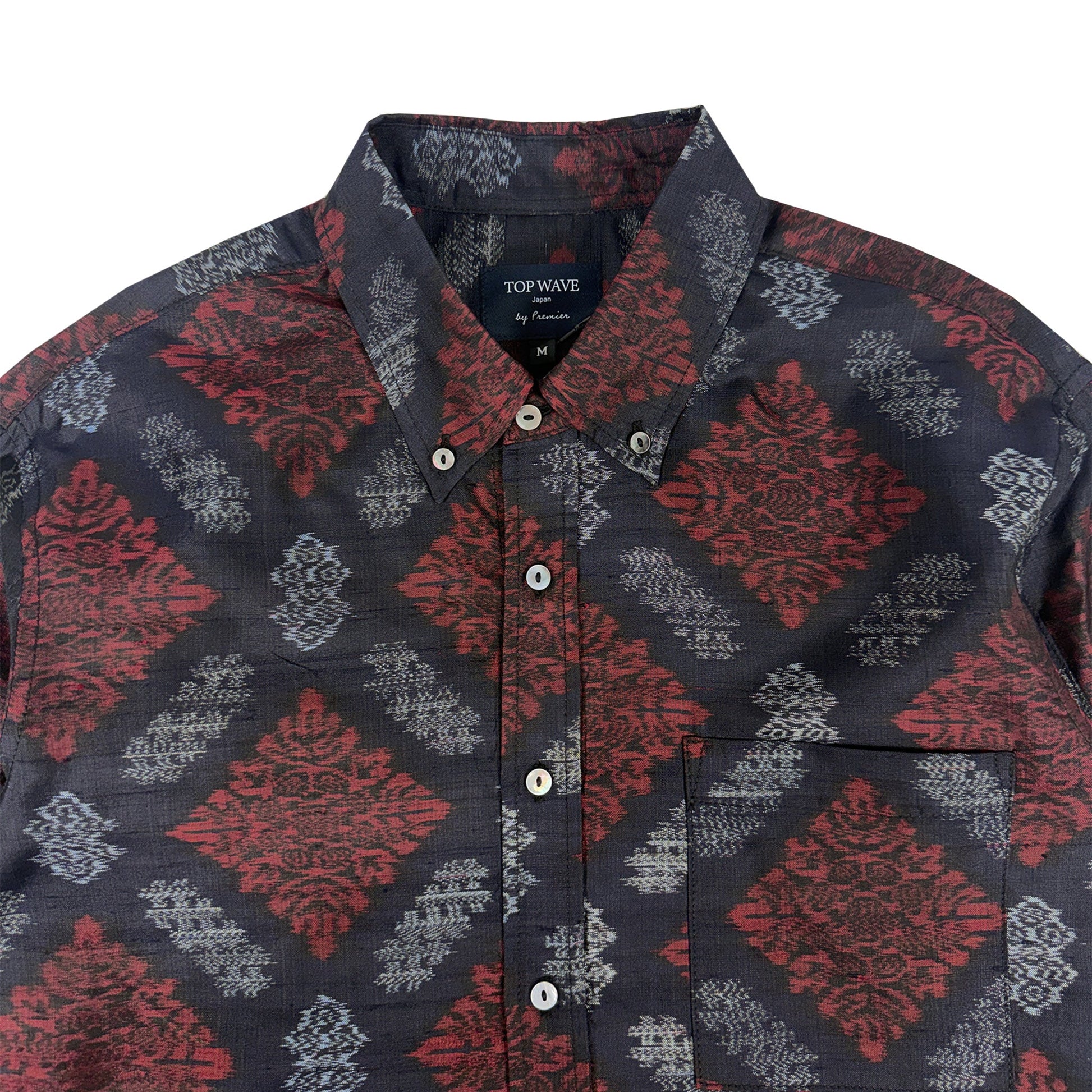 着物長袖シャツ メンズ M LSVN-M101-3