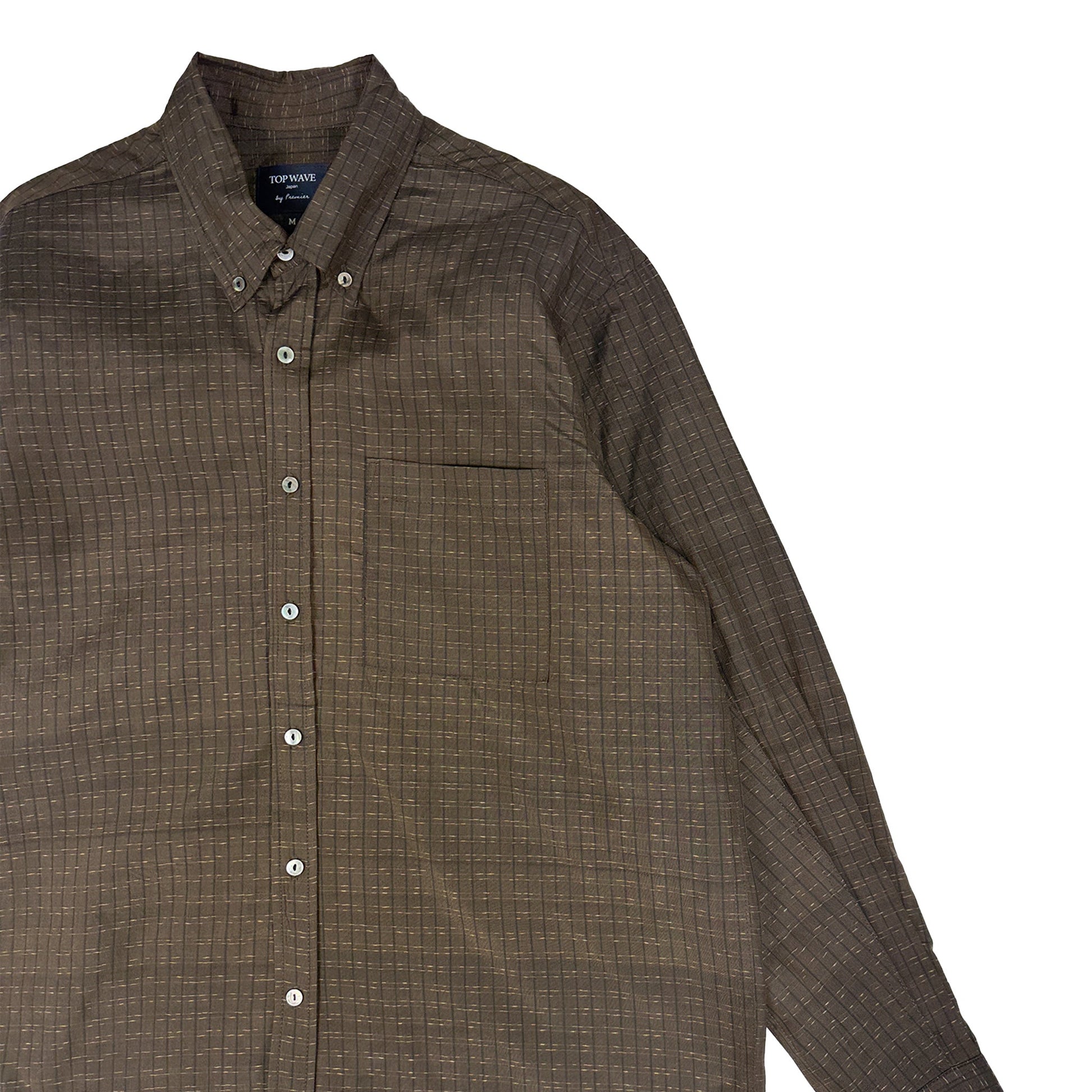 着物長袖シャツ メンズ M LSVN-M102-4