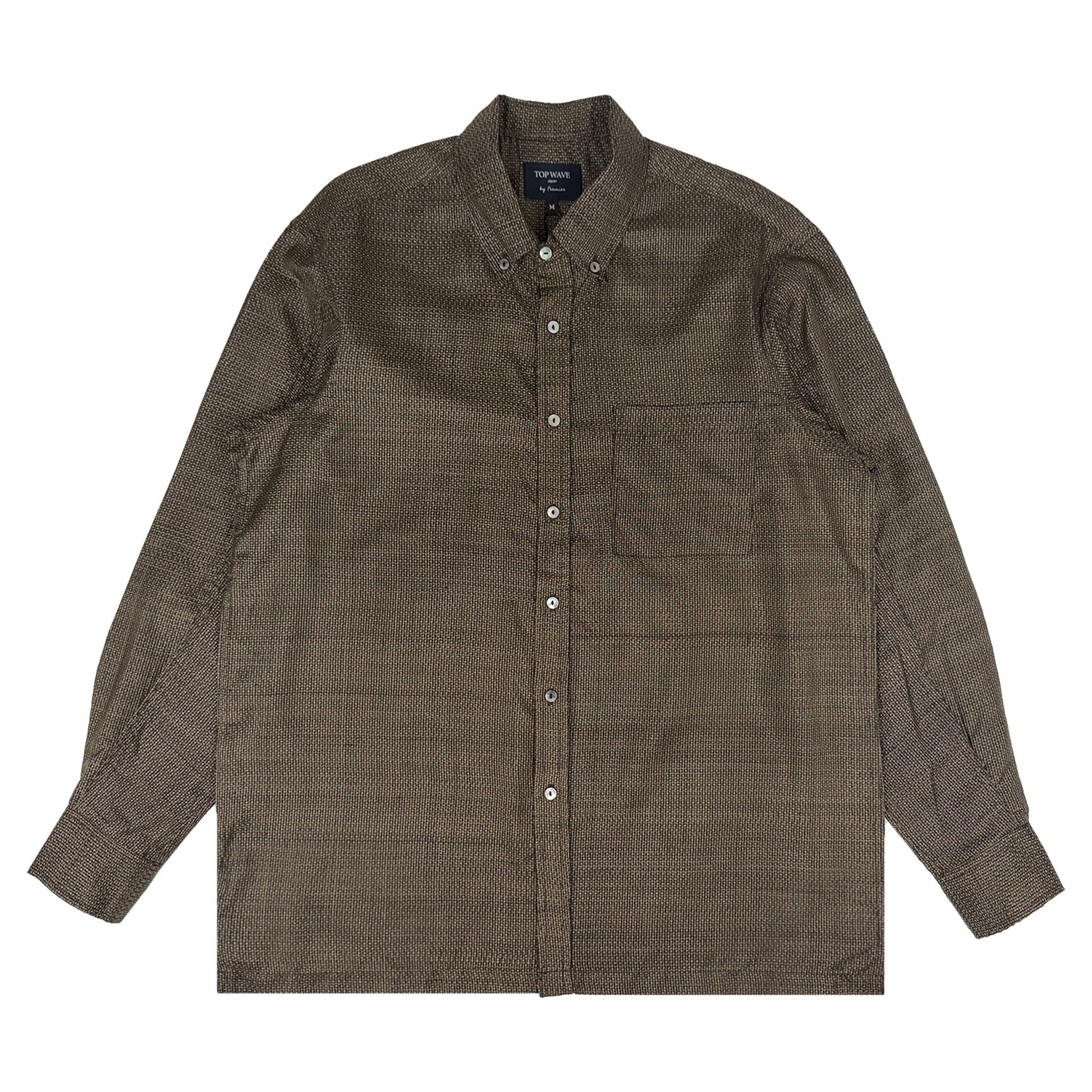 着物長袖シャツ メンズ M LSVN-M103-1