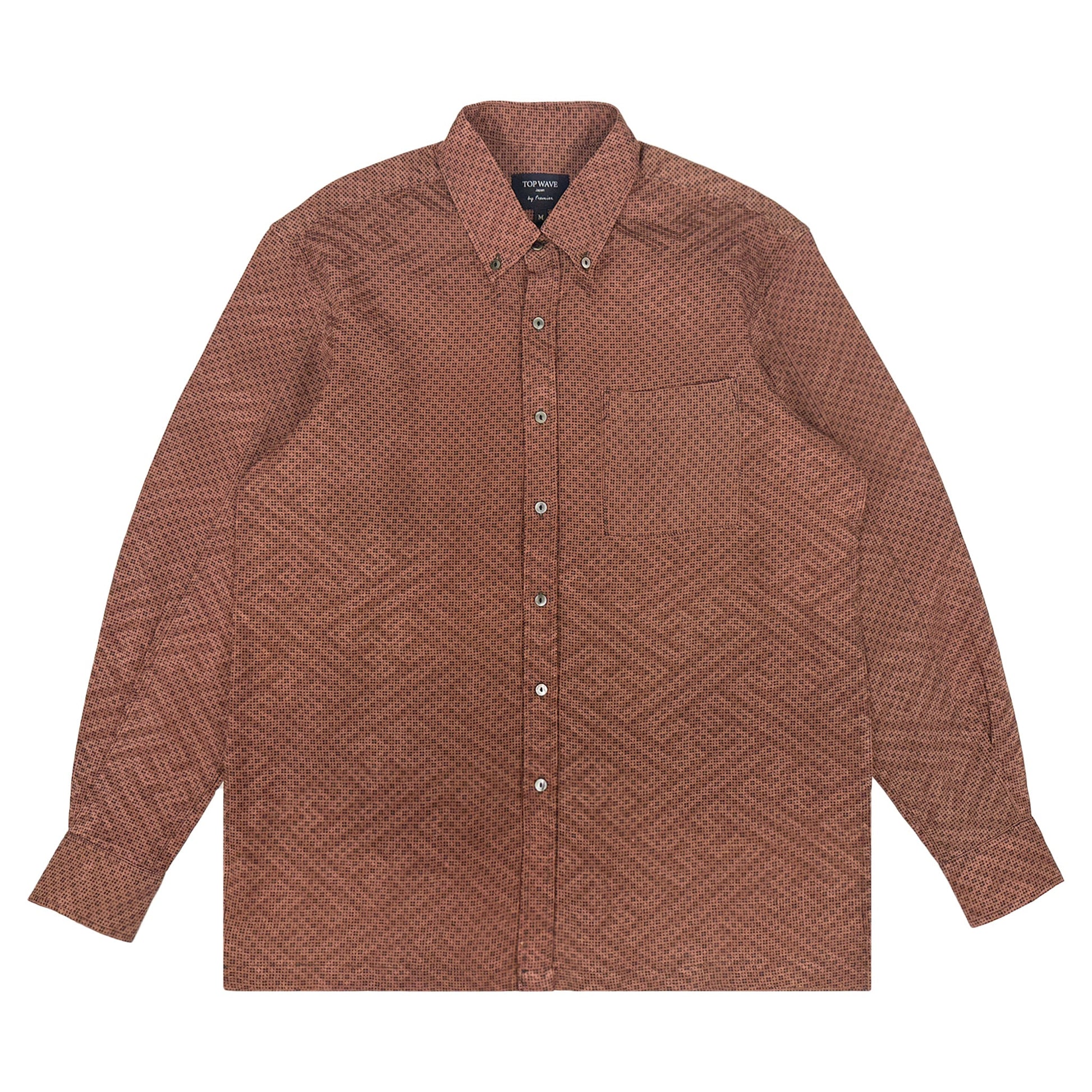 着物長袖シャツ メンズ M LSVN-M109-1