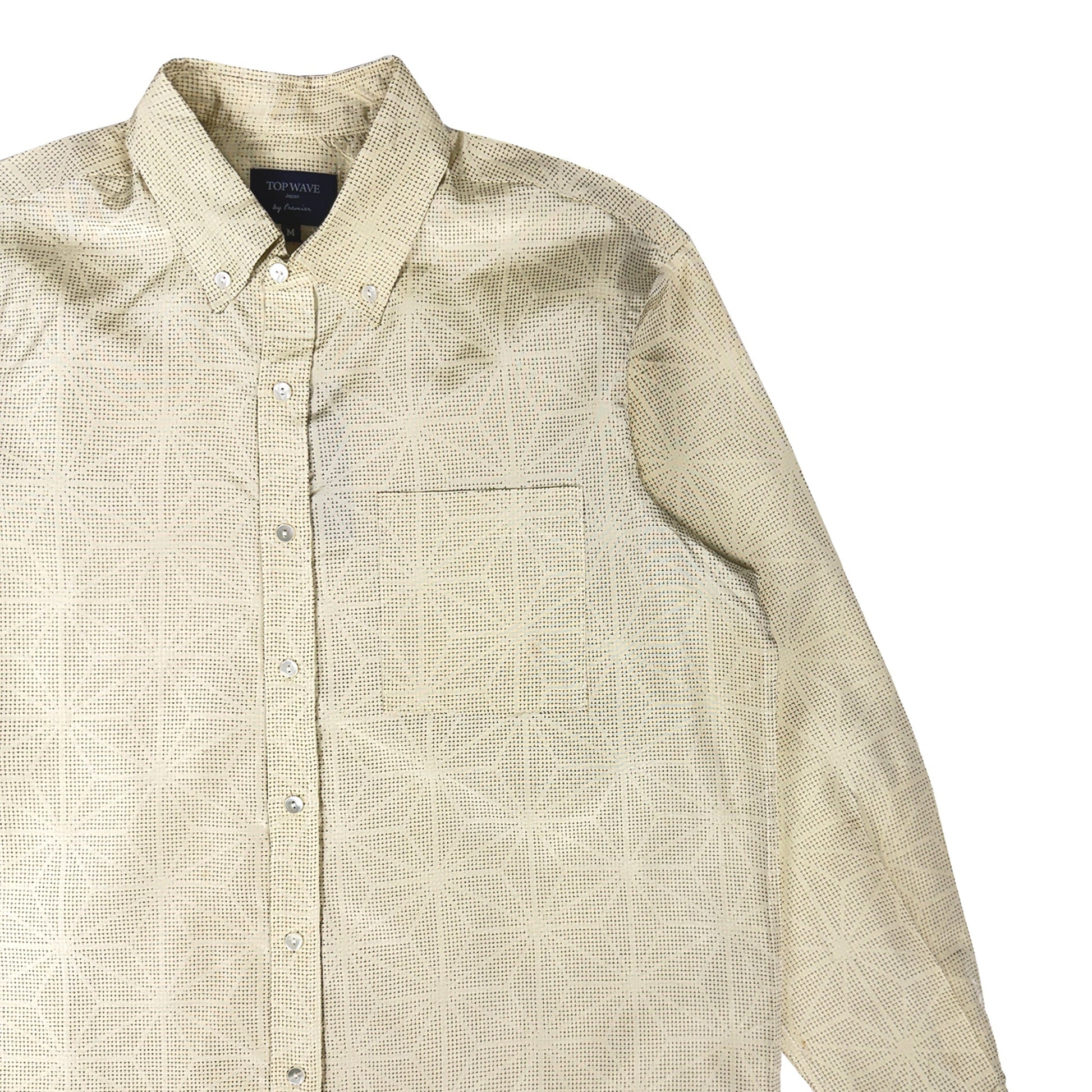 着物長袖シャツ メンズ M LSVN-M111-4