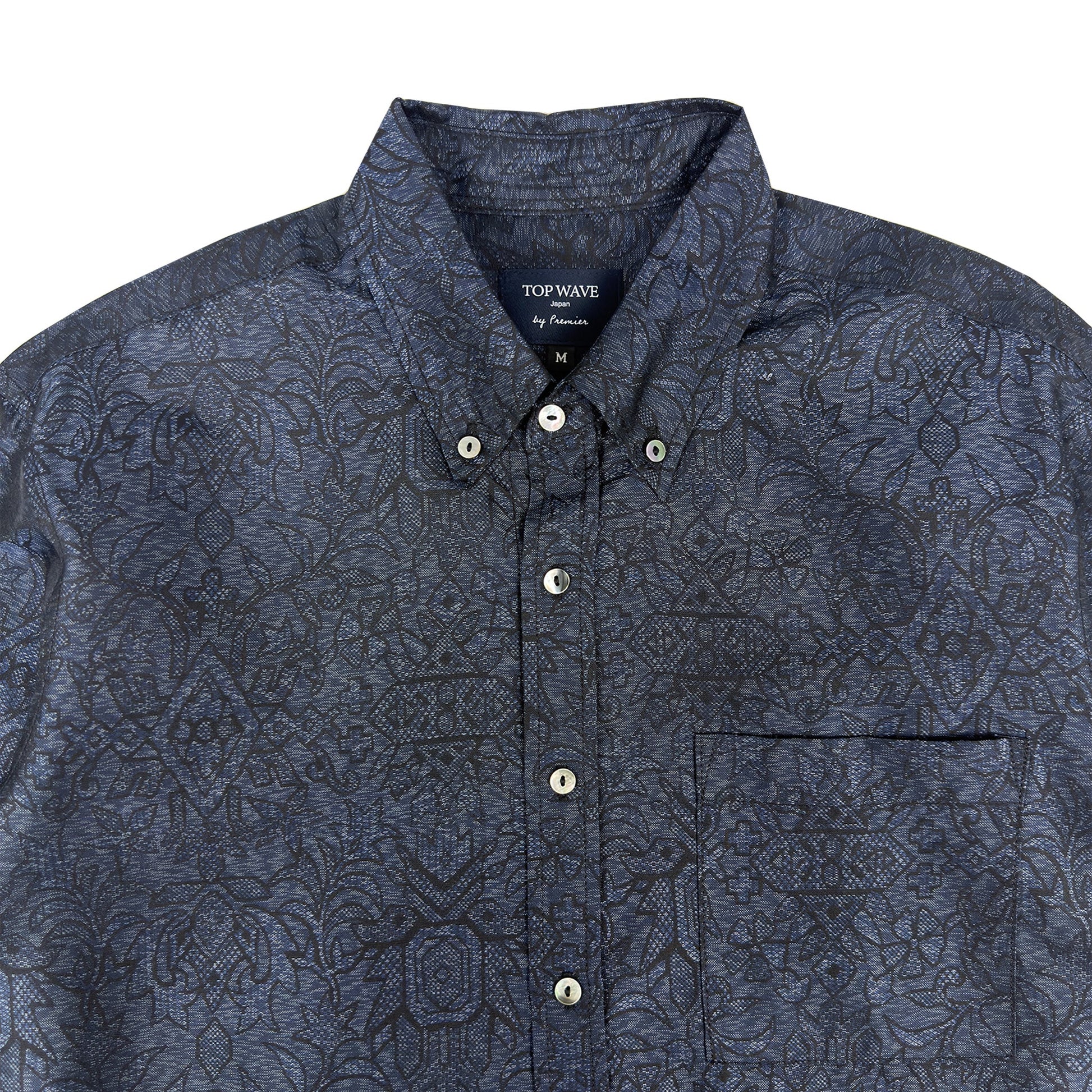 着物長袖シャツ メンズ M LSVN-M112-3