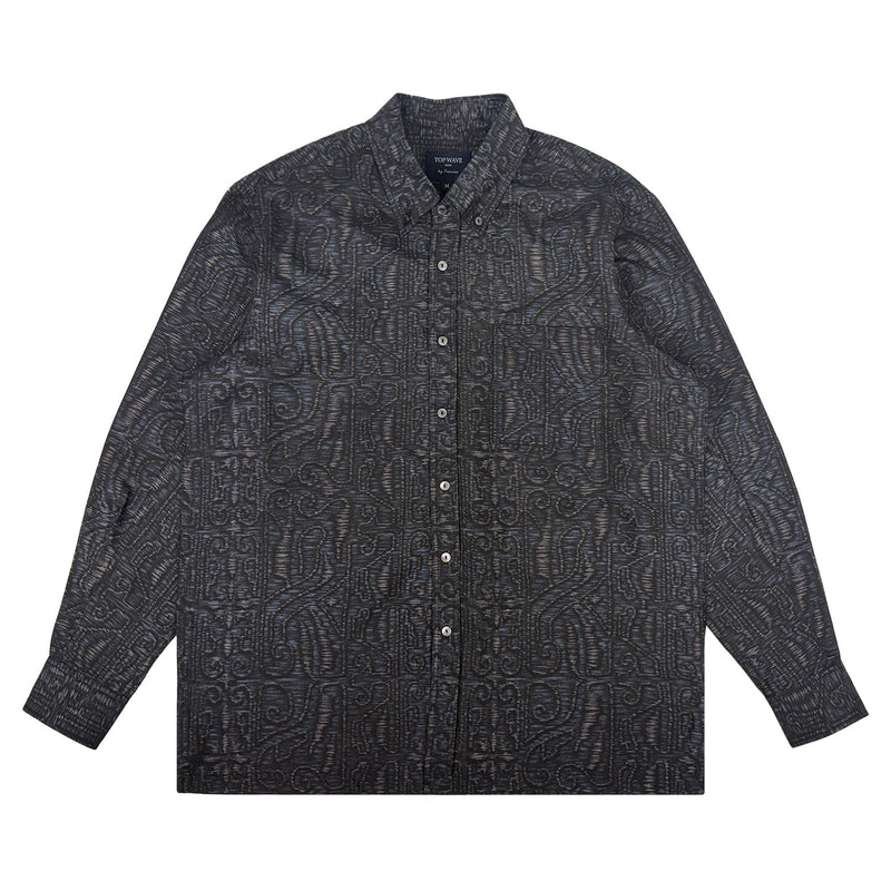 着物長袖シャツ メンズ M LSVN-M115-zoom-