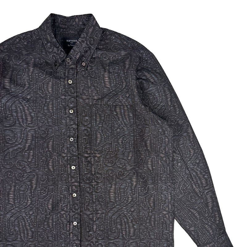 着物長袖シャツ メンズ M LSVN-M115-zoom-