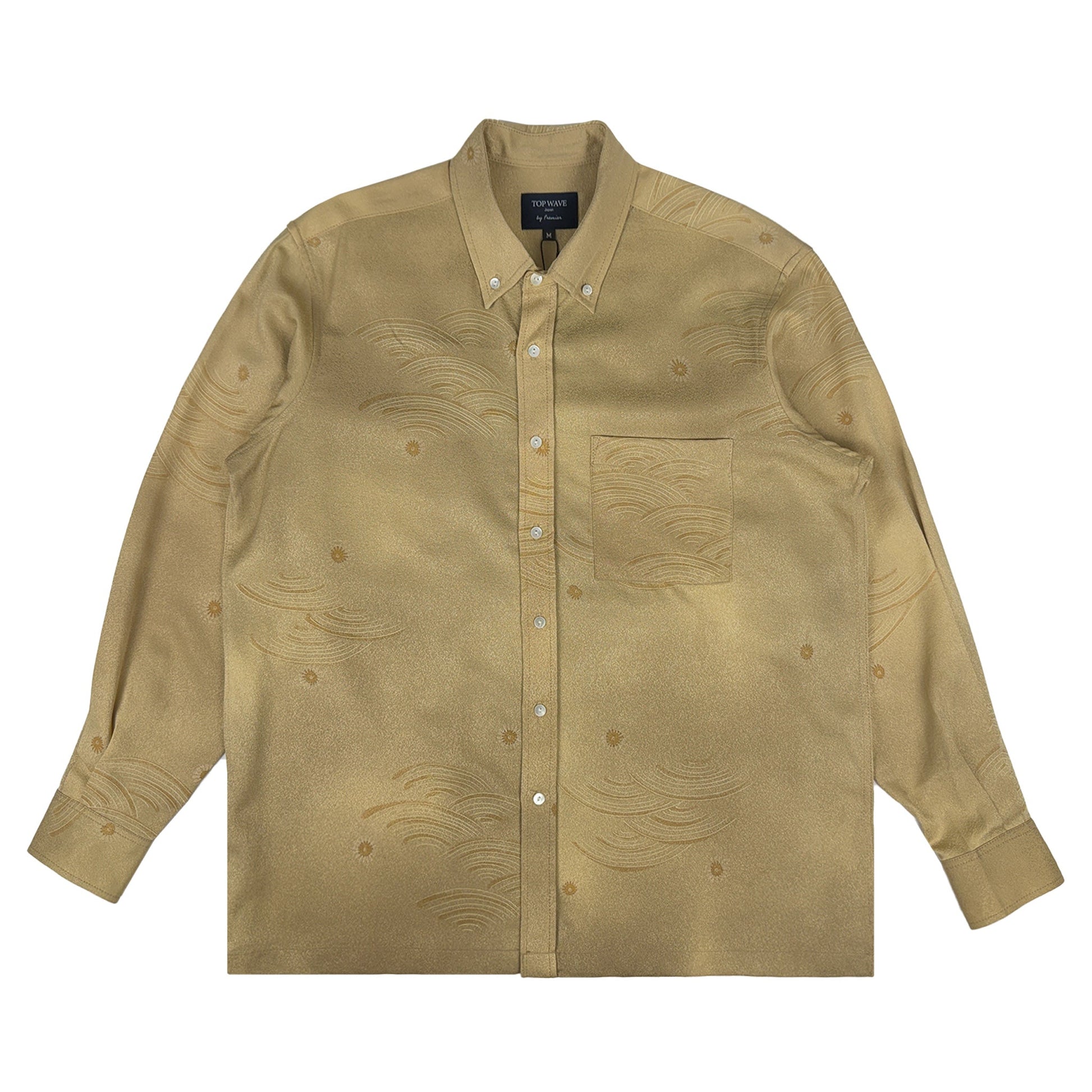 着物長袖シャツ メンズ M LSVN-M116-1