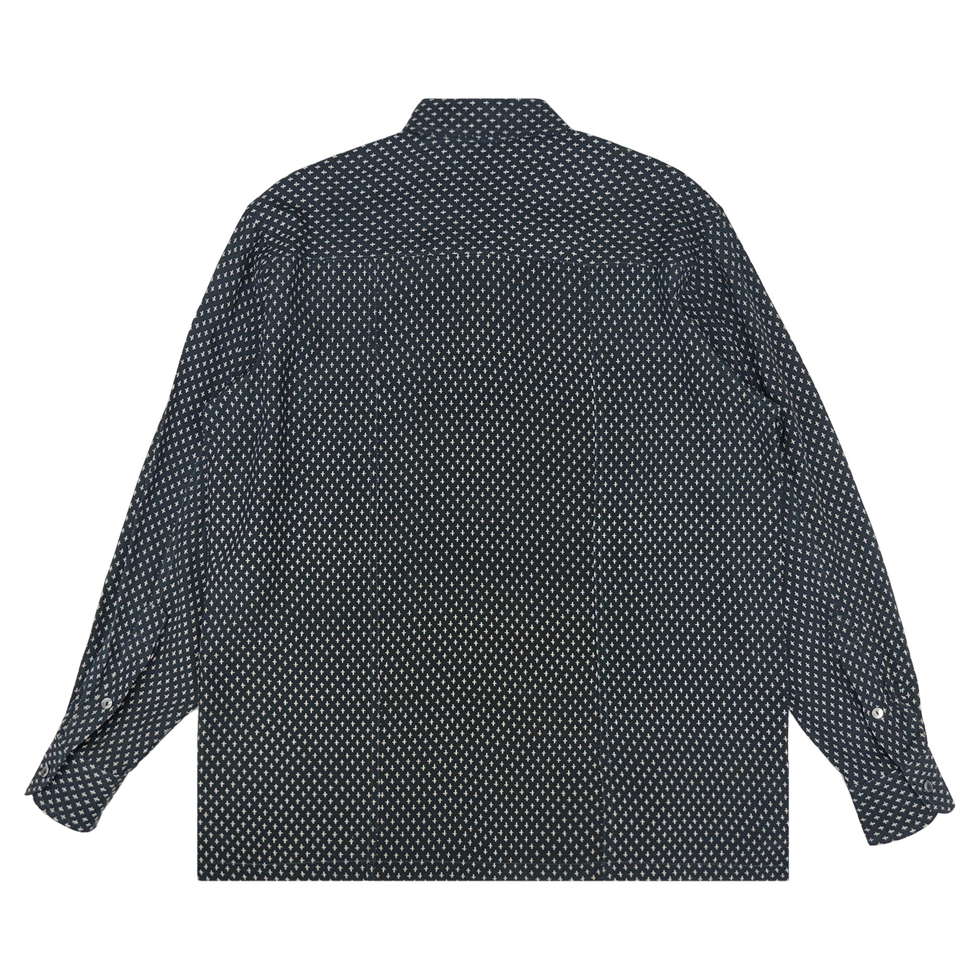 着物長袖シャツ メンズ M LSVN-M117-2