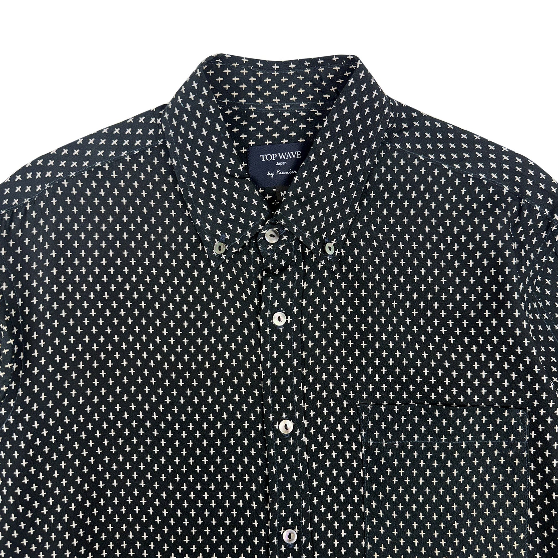 着物長袖シャツ メンズ M LSVN-M117-3