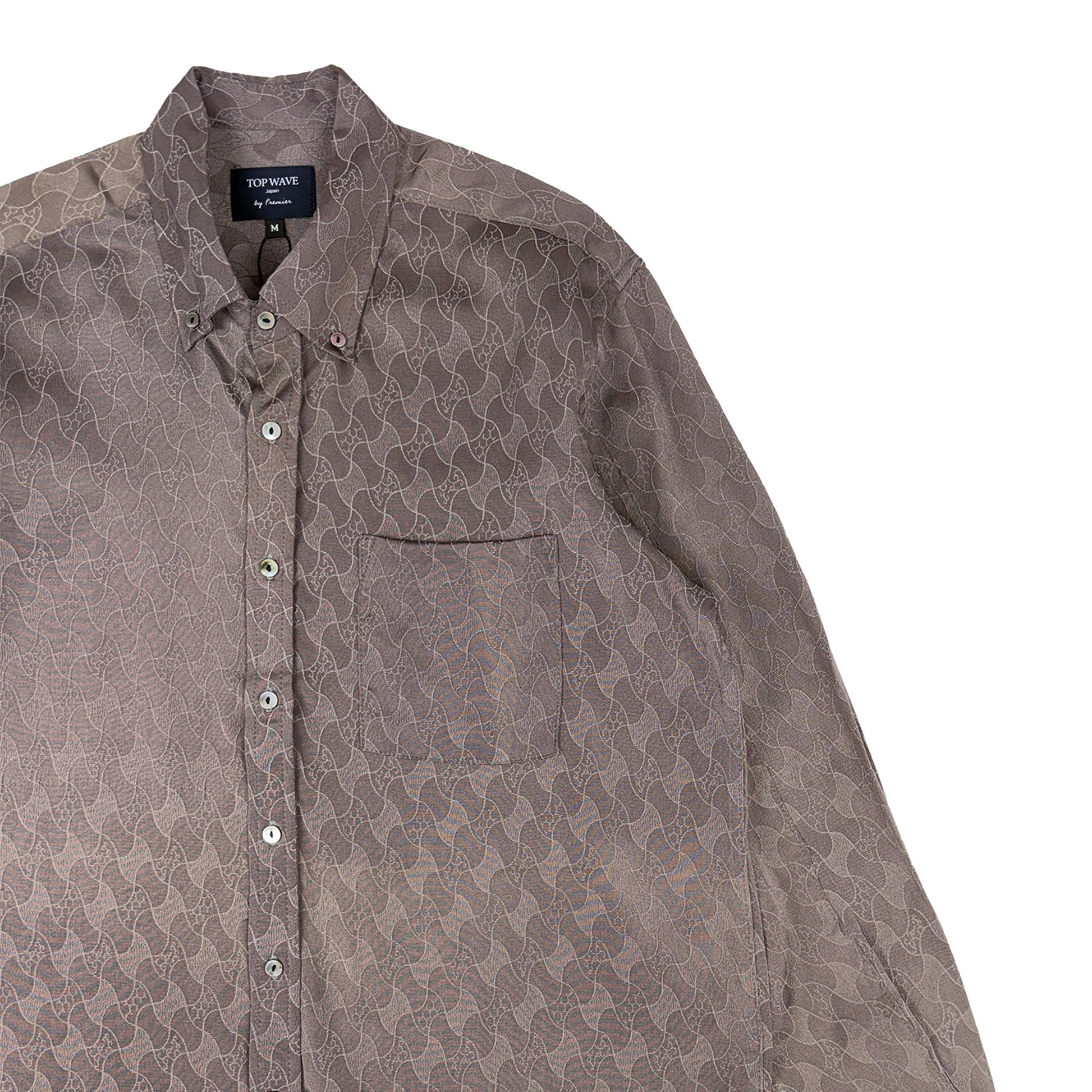 着物長袖シャツ メンズ M LSVN-M118-4