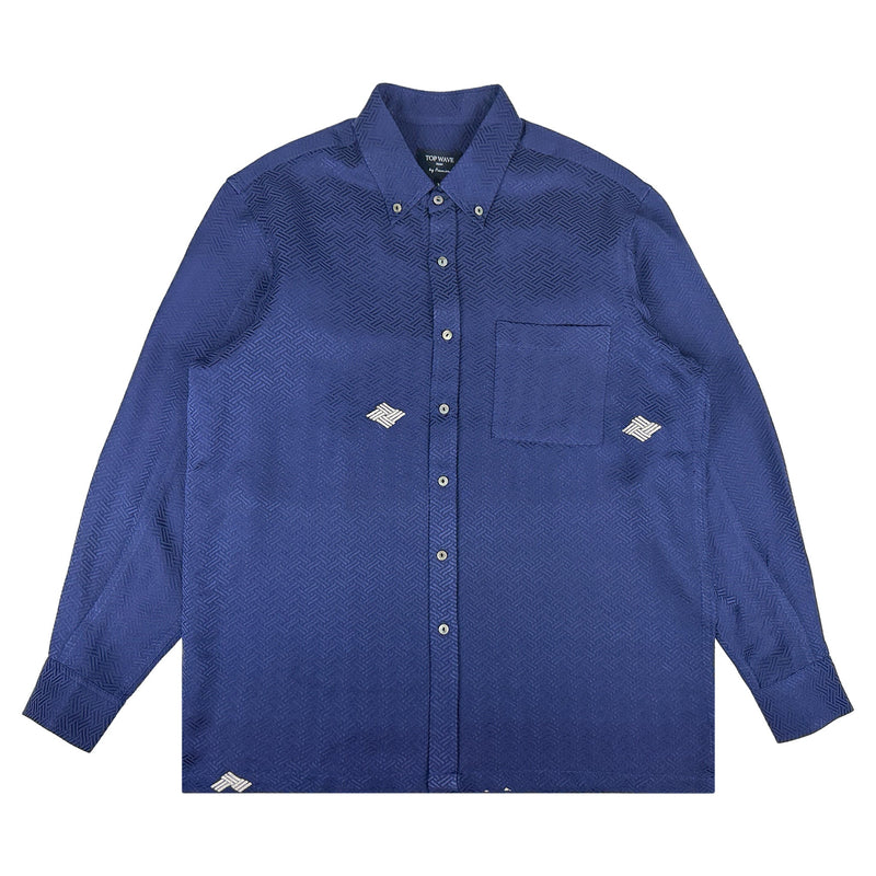 着物長袖シャツ メンズ M LSVN-M119-zoom-