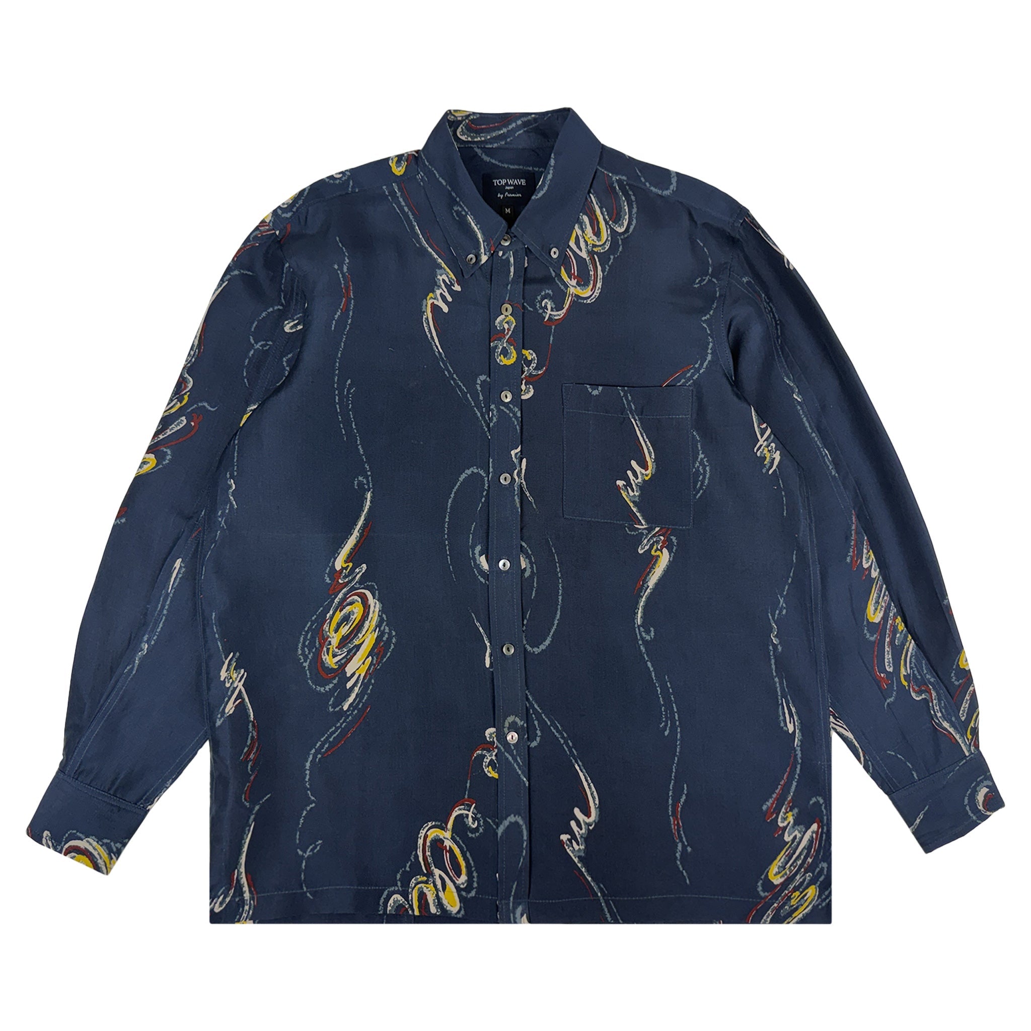 着物長袖シャツ メンズ M LSVN-M124