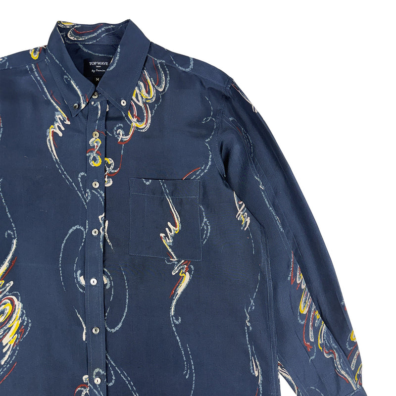 着物長袖シャツ メンズ M LSVN-M124-zoom-