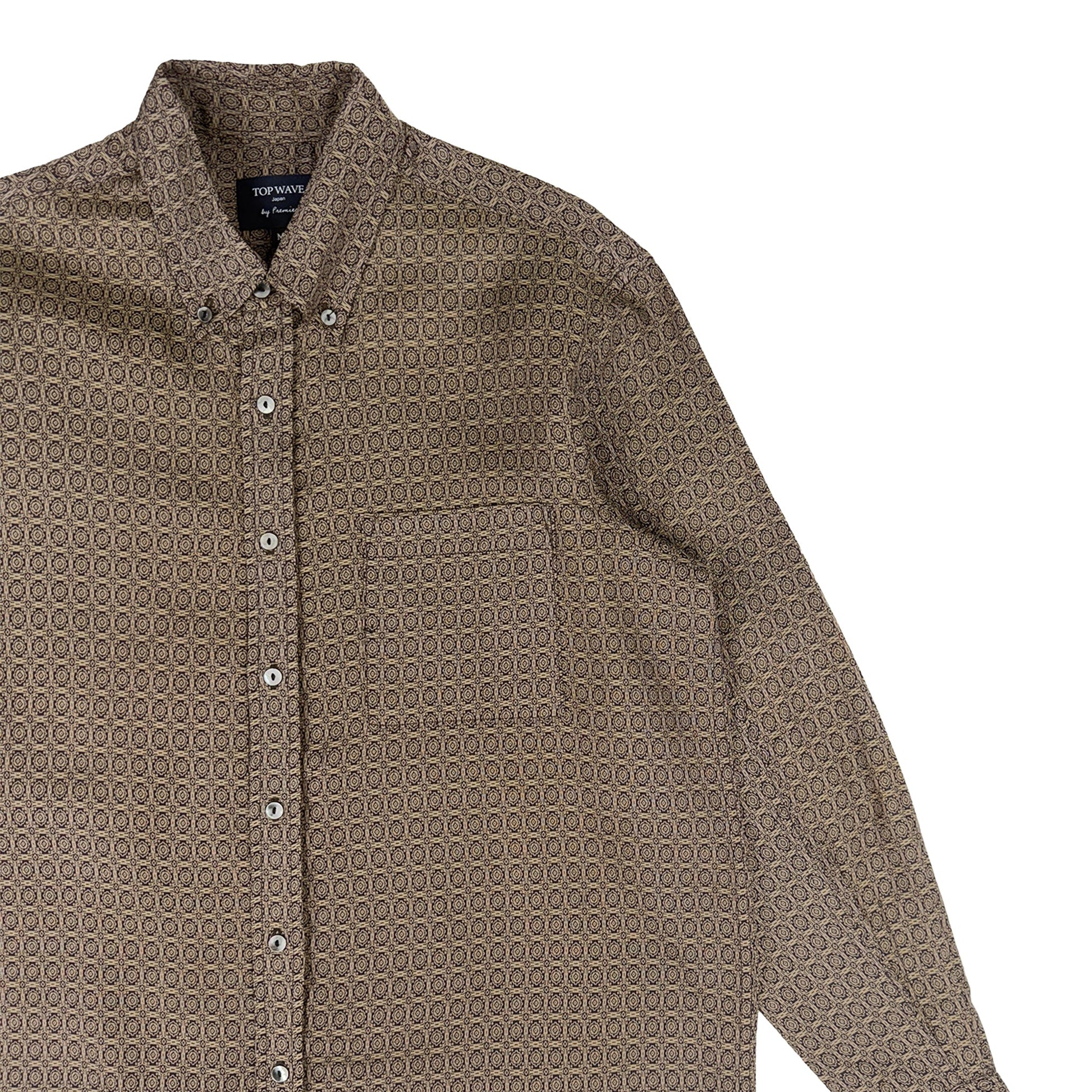 着物長袖シャツ メンズ M LSVN-M125-4