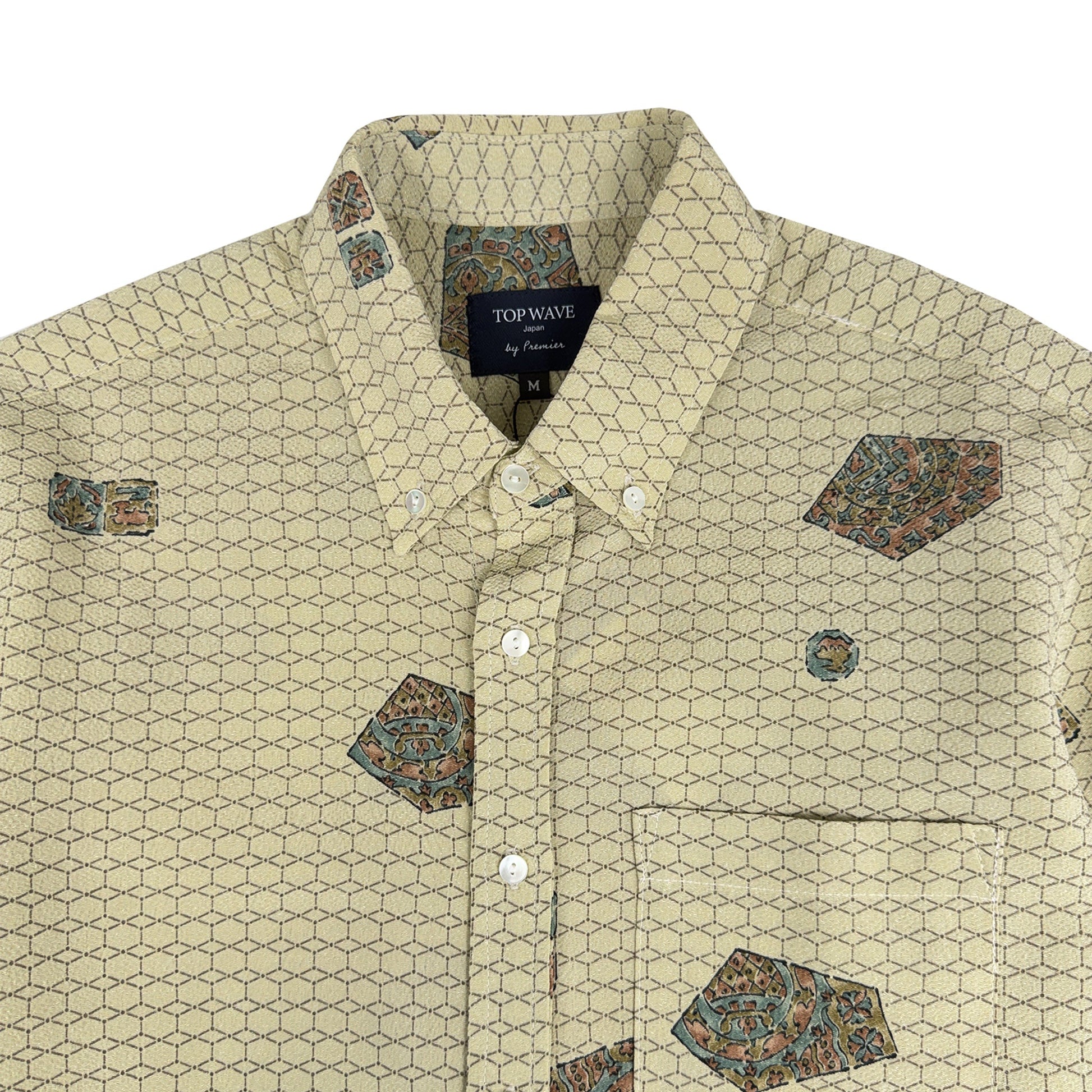 着物長袖シャツ メンズ M LSVN-M14-3