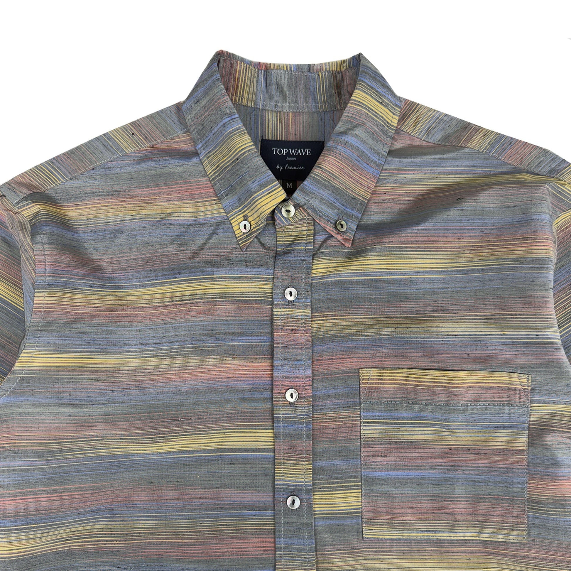 着物長袖シャツ メンズ M LSVN-M18-3