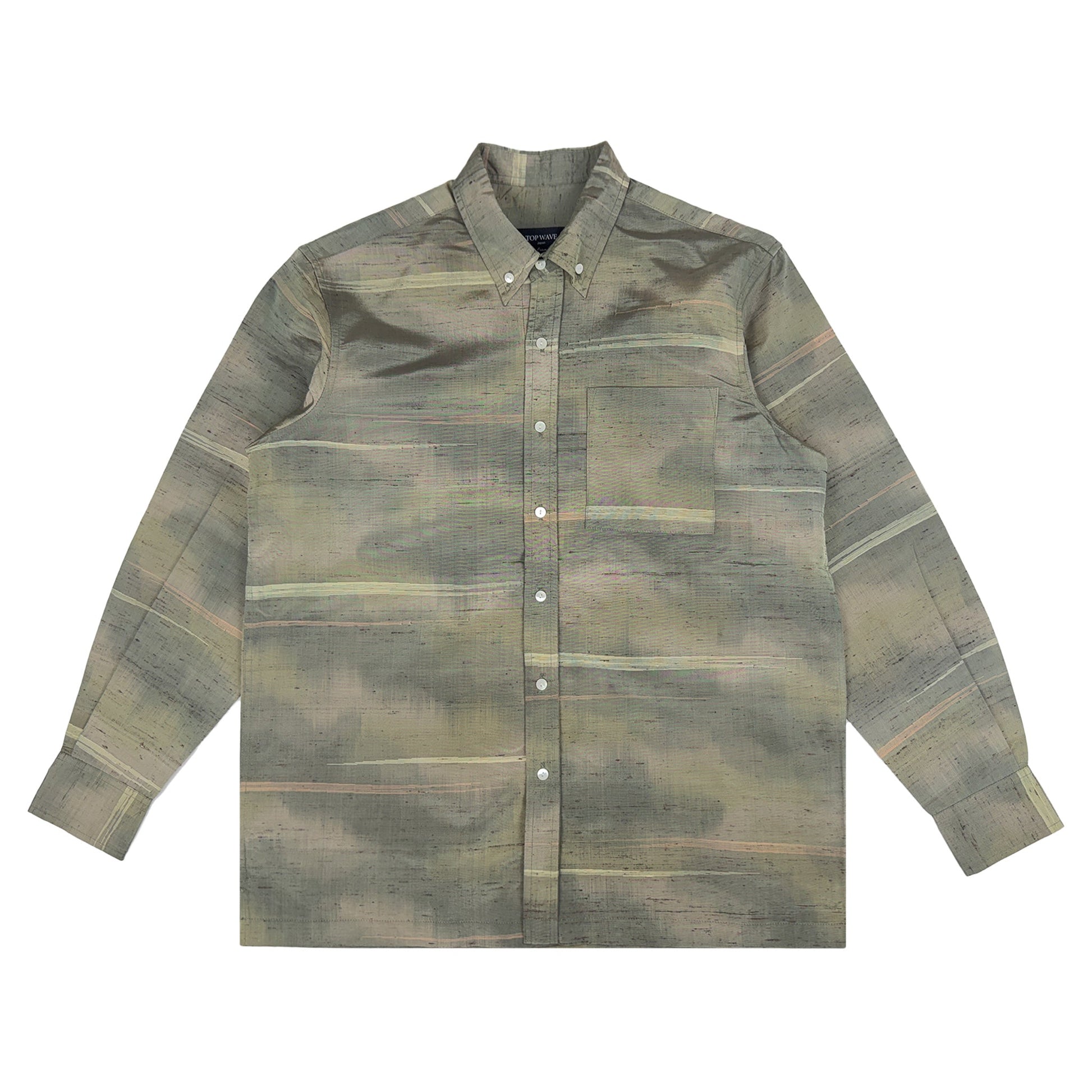 着物長袖シャツ メンズ M LSVN-M22-1