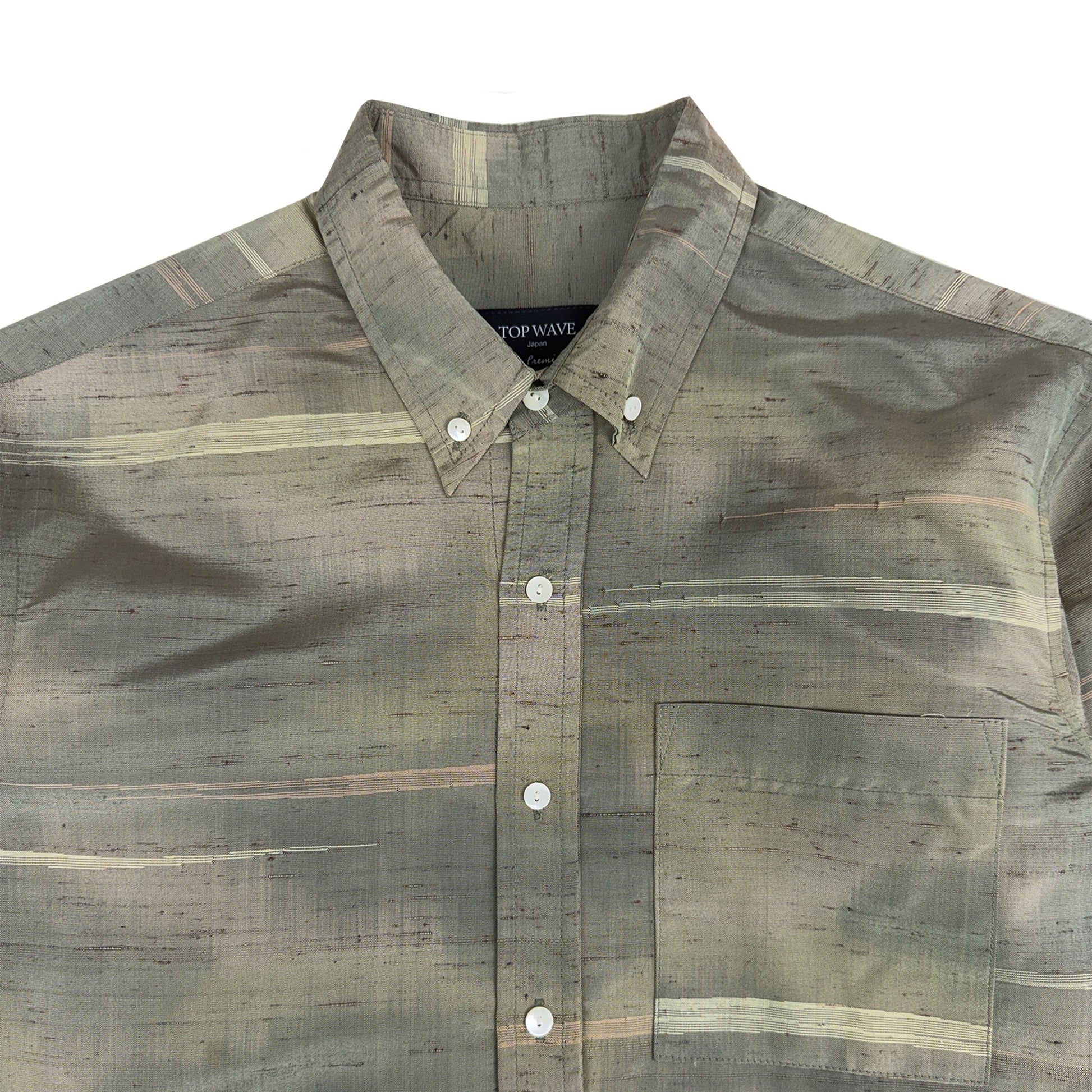 着物長袖シャツ メンズ M LSVN-M22-3