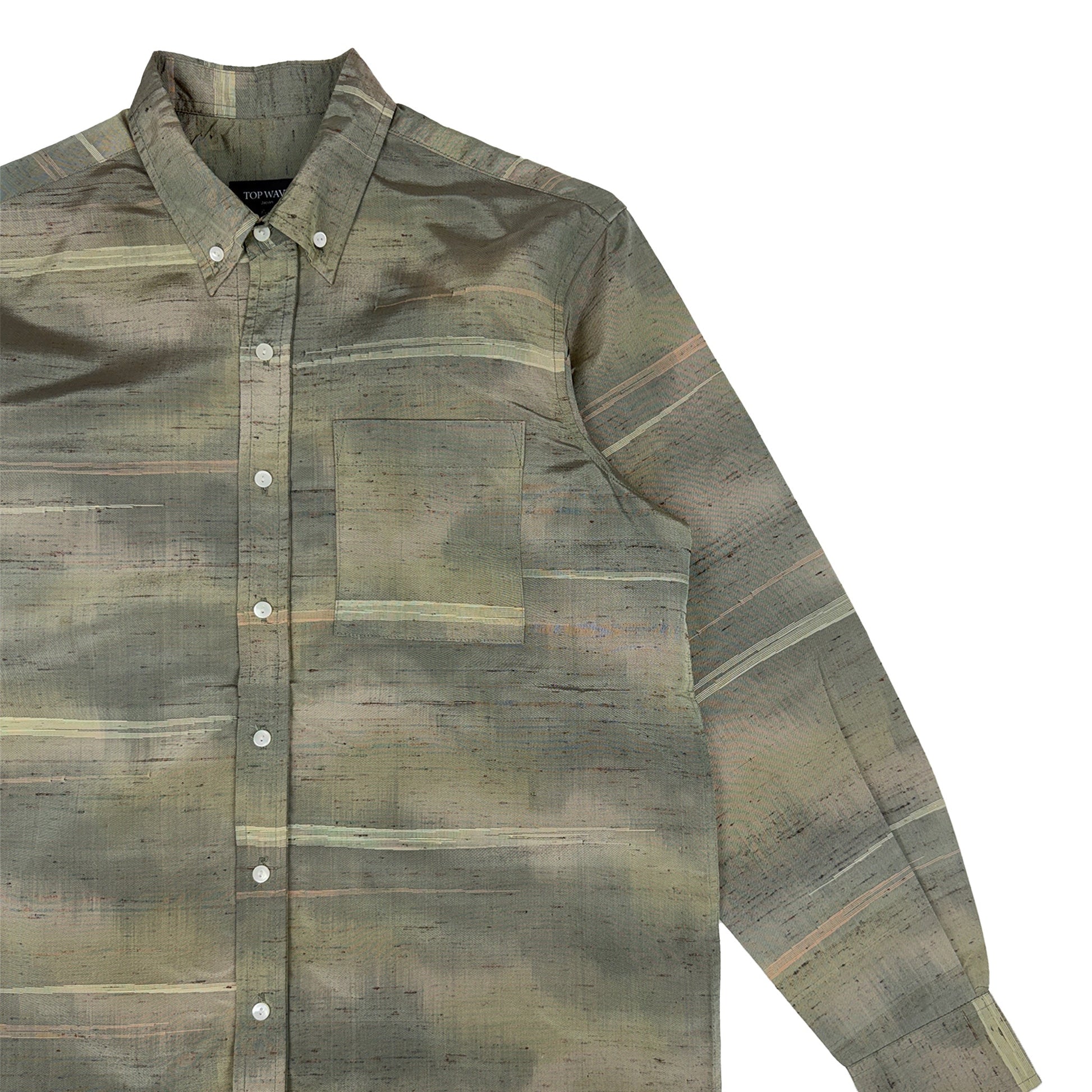 着物長袖シャツ メンズ M LSVN-M22-4