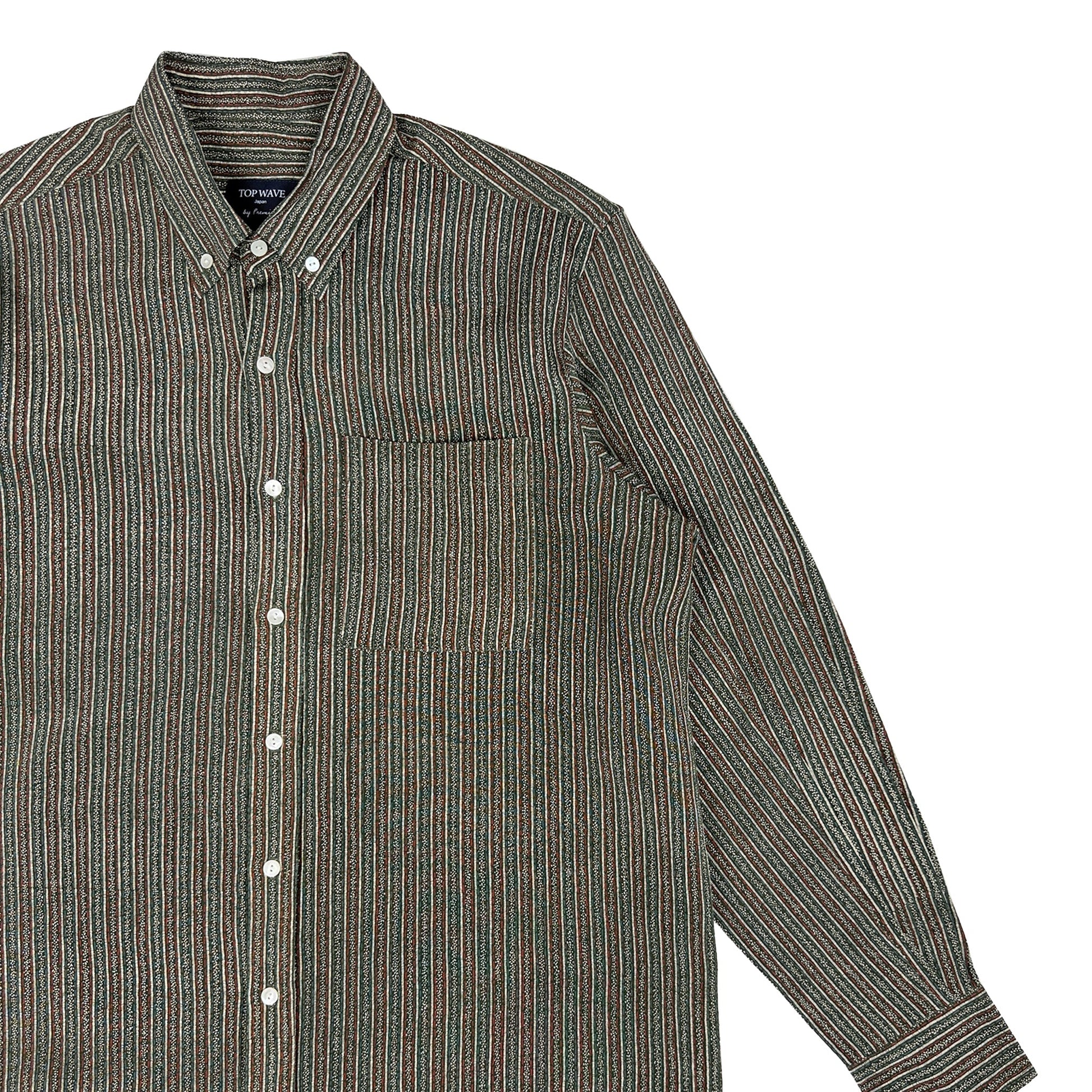 着物長袖シャツ メンズ M LSVN-M26-4