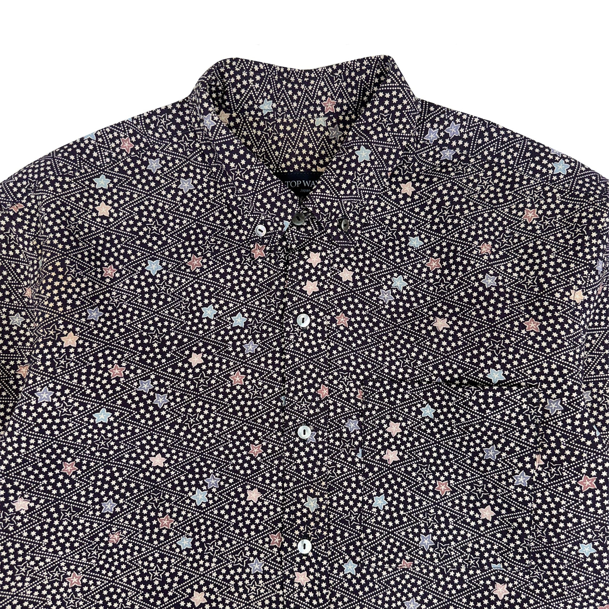 着物長袖シャツ メンズ M LSVN-M29-3