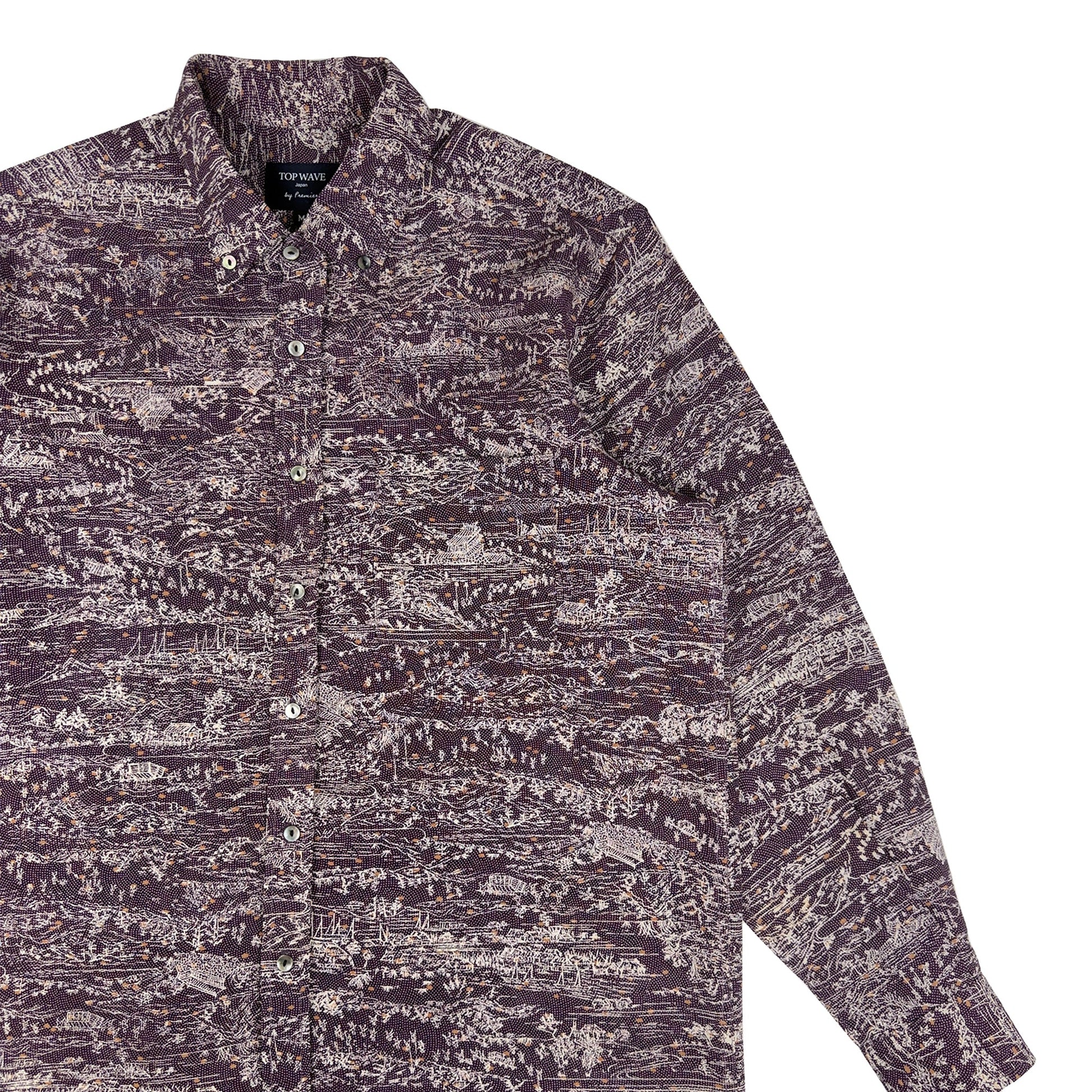 着物長袖シャツ メンズ M LSVN-M34-4