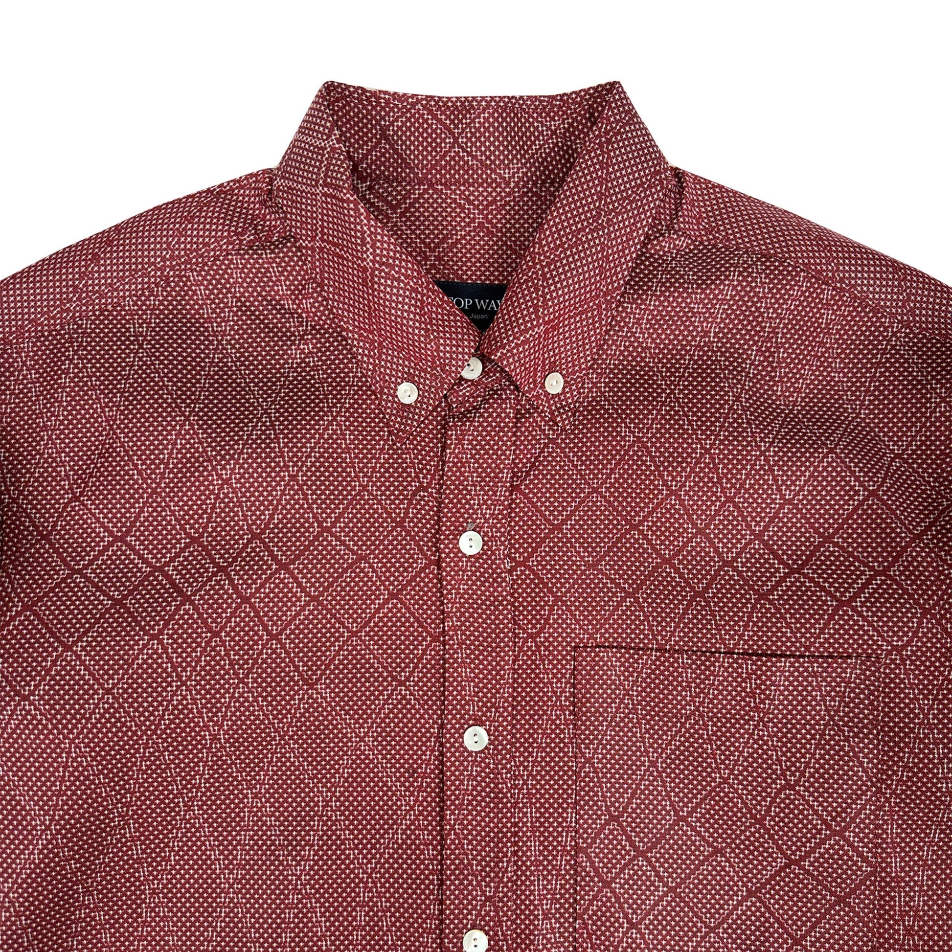 着物長袖シャツ メンズ M LSVN-M40-3