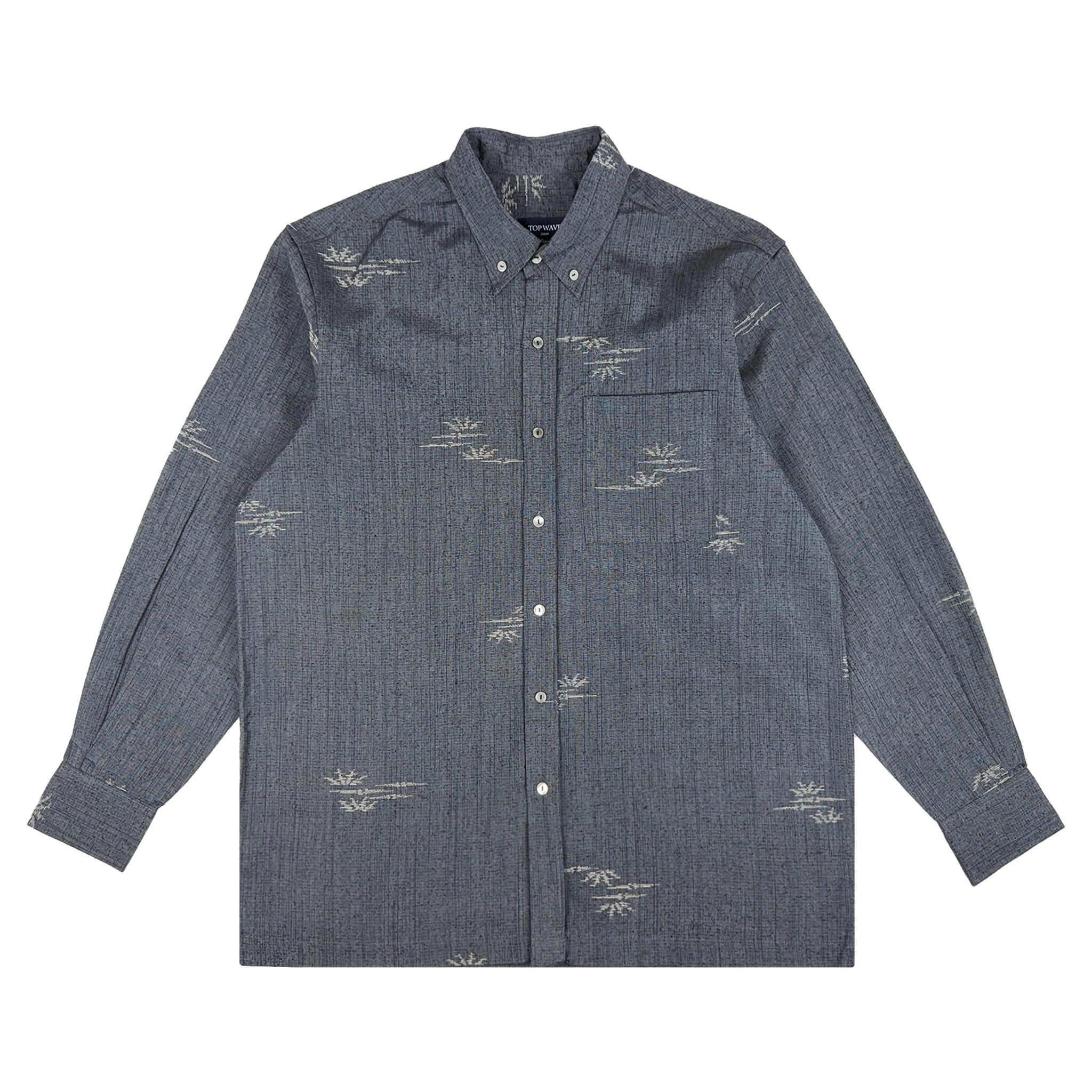 着物長袖シャツ メンズ M LSVN-M49