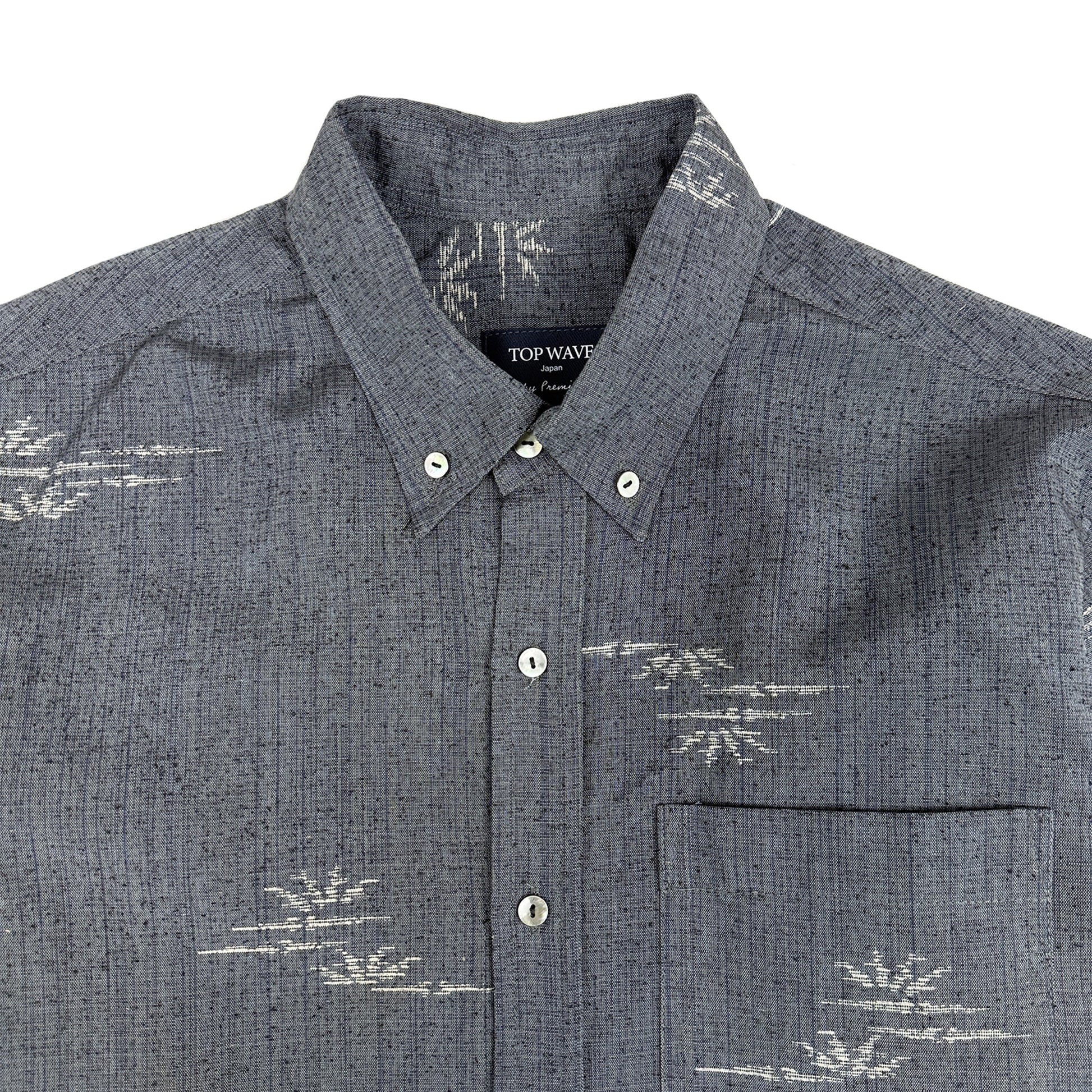 着物長袖シャツ メンズ M LSVN-M49-3