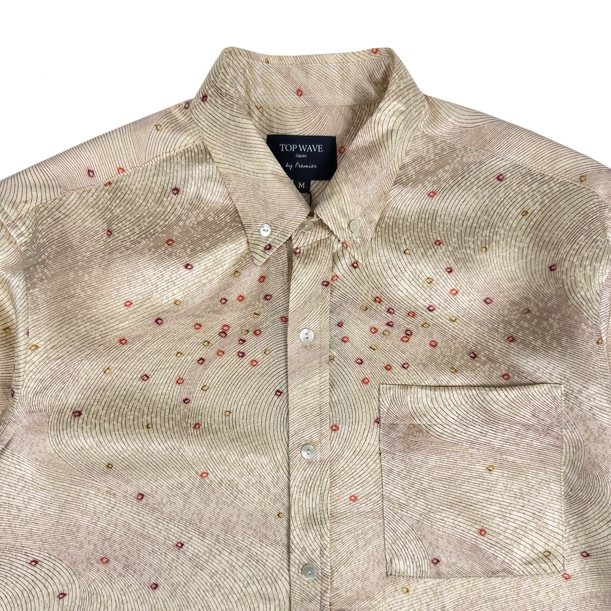 着物長袖シャツ メンズ M LSVN-M53-3