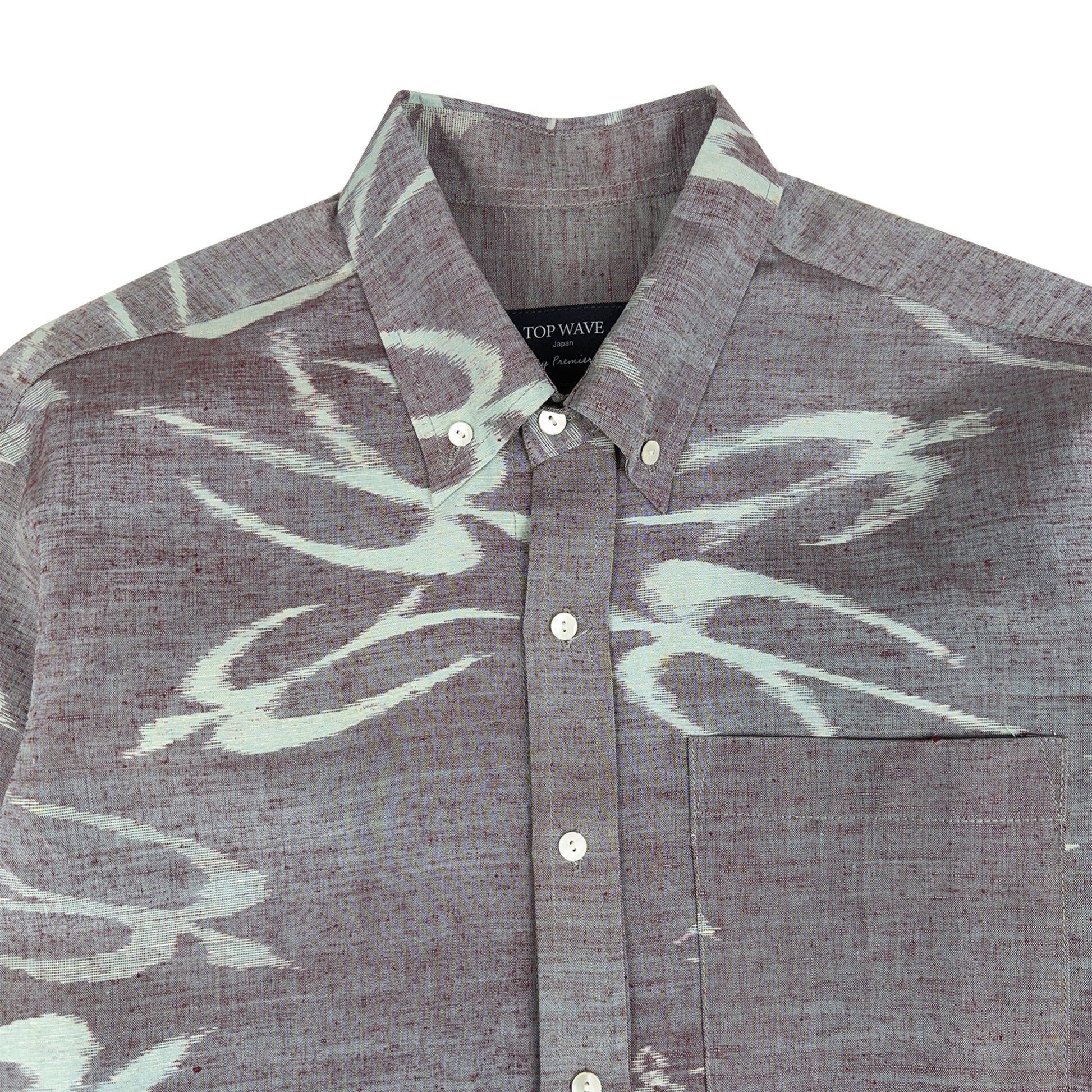 着物長袖シャツ メンズ M LSVN-M57-3