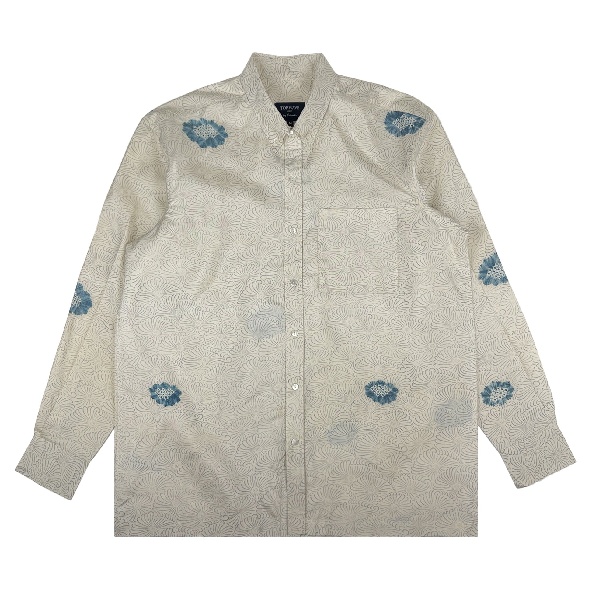 着物長袖シャツ メンズ M LSVN-M78-1