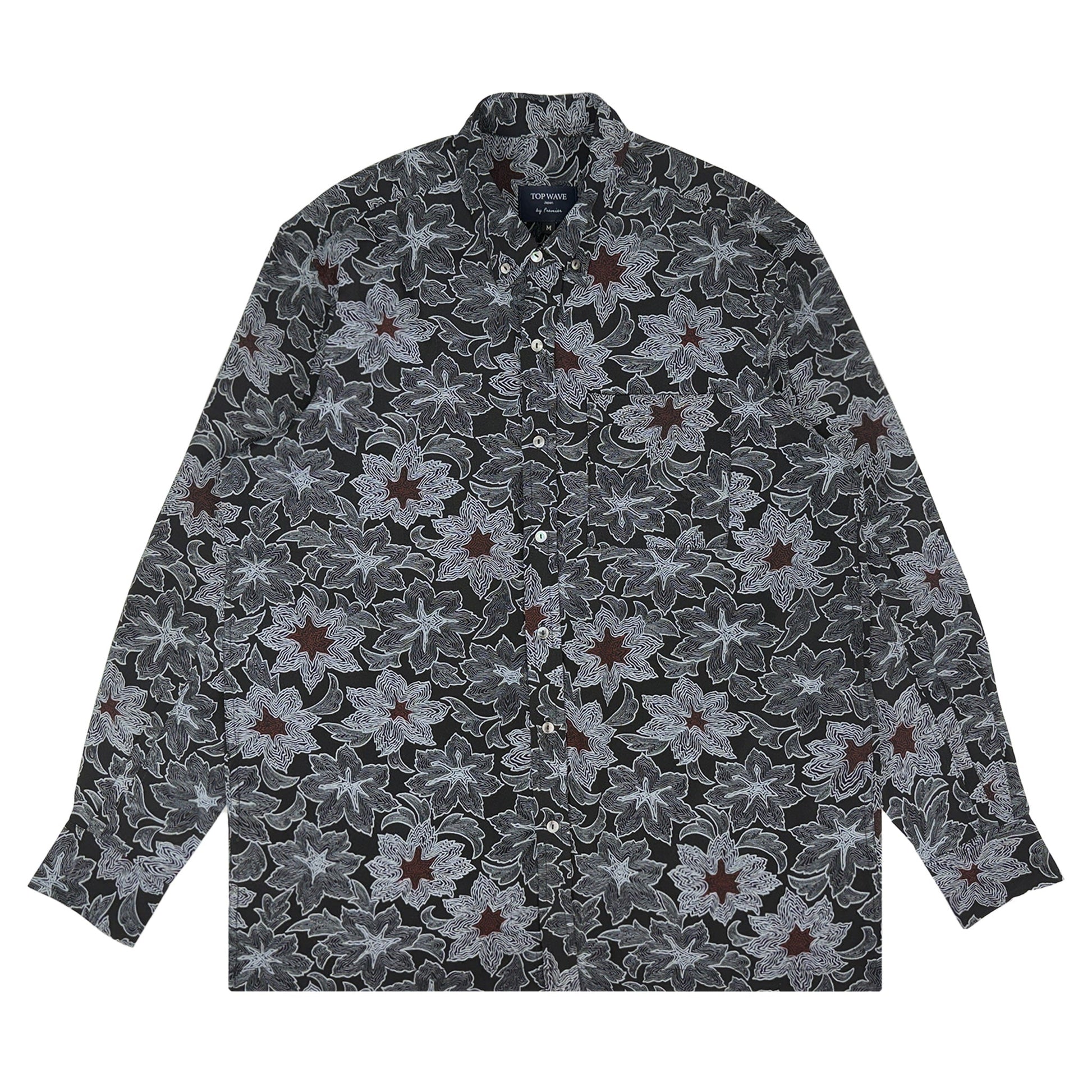 着物長袖シャツ メンズ M LSVN-M79-1