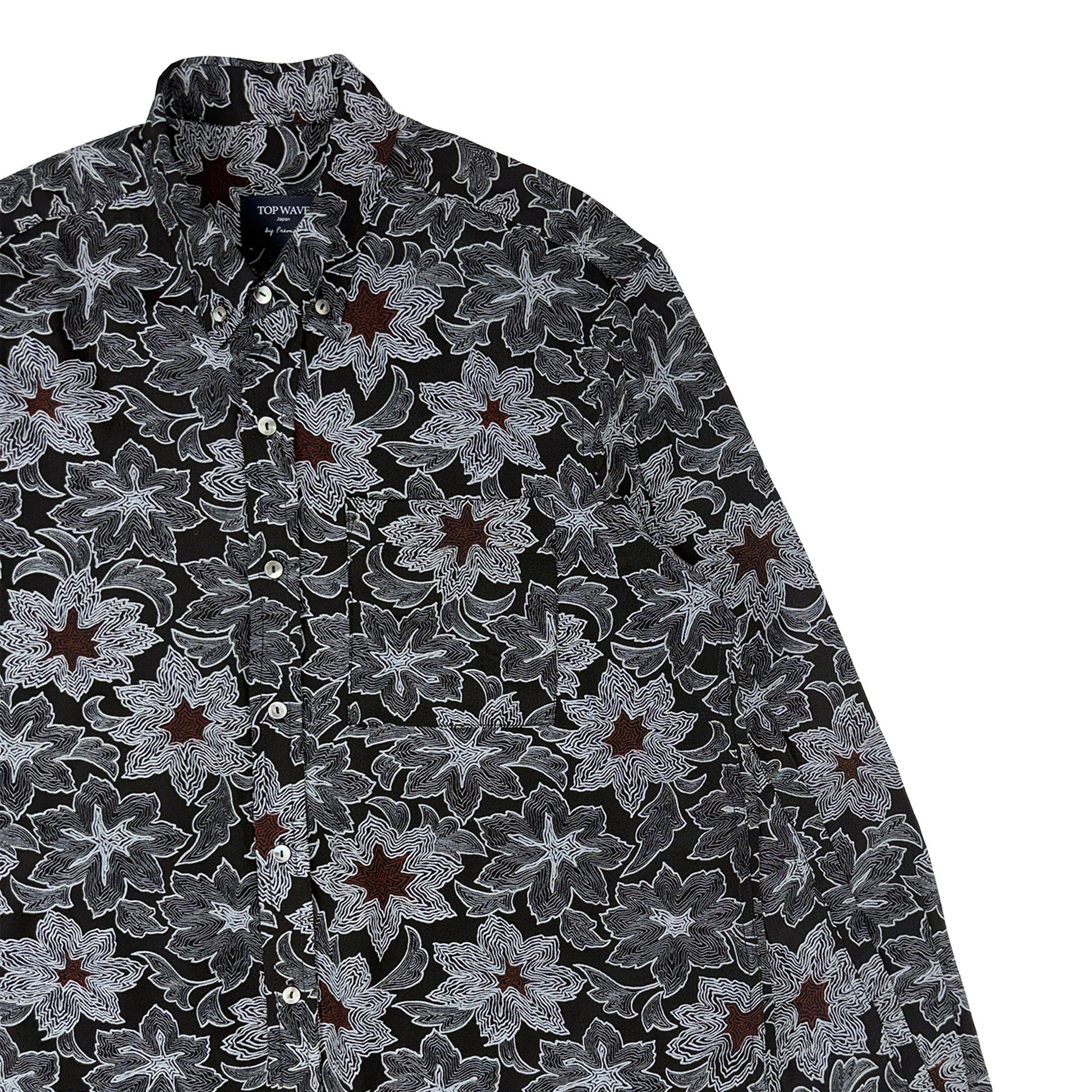 着物長袖シャツ メンズ M LSVN-M79-4