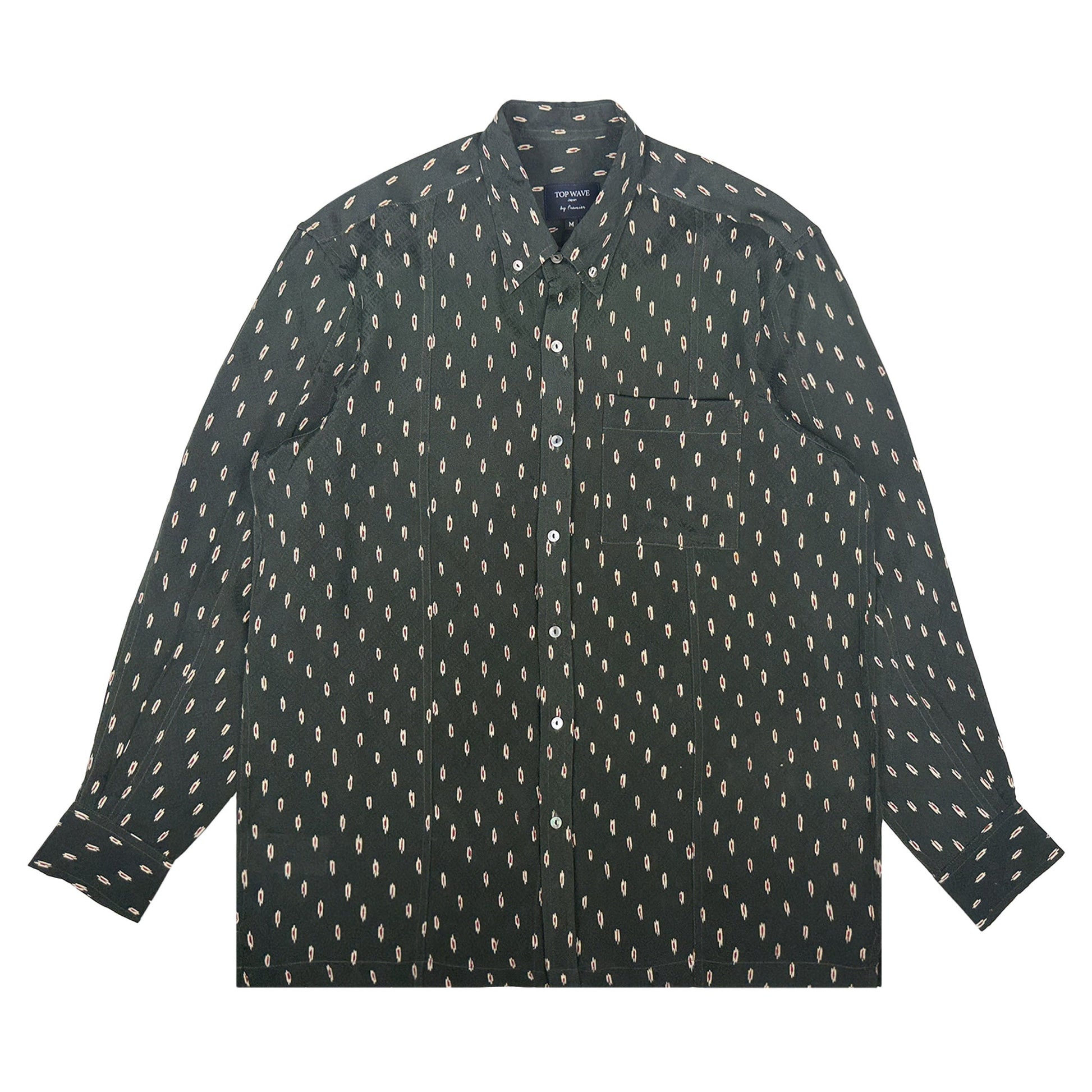 着物長袖シャツ メンズ M LSVN-M83-1