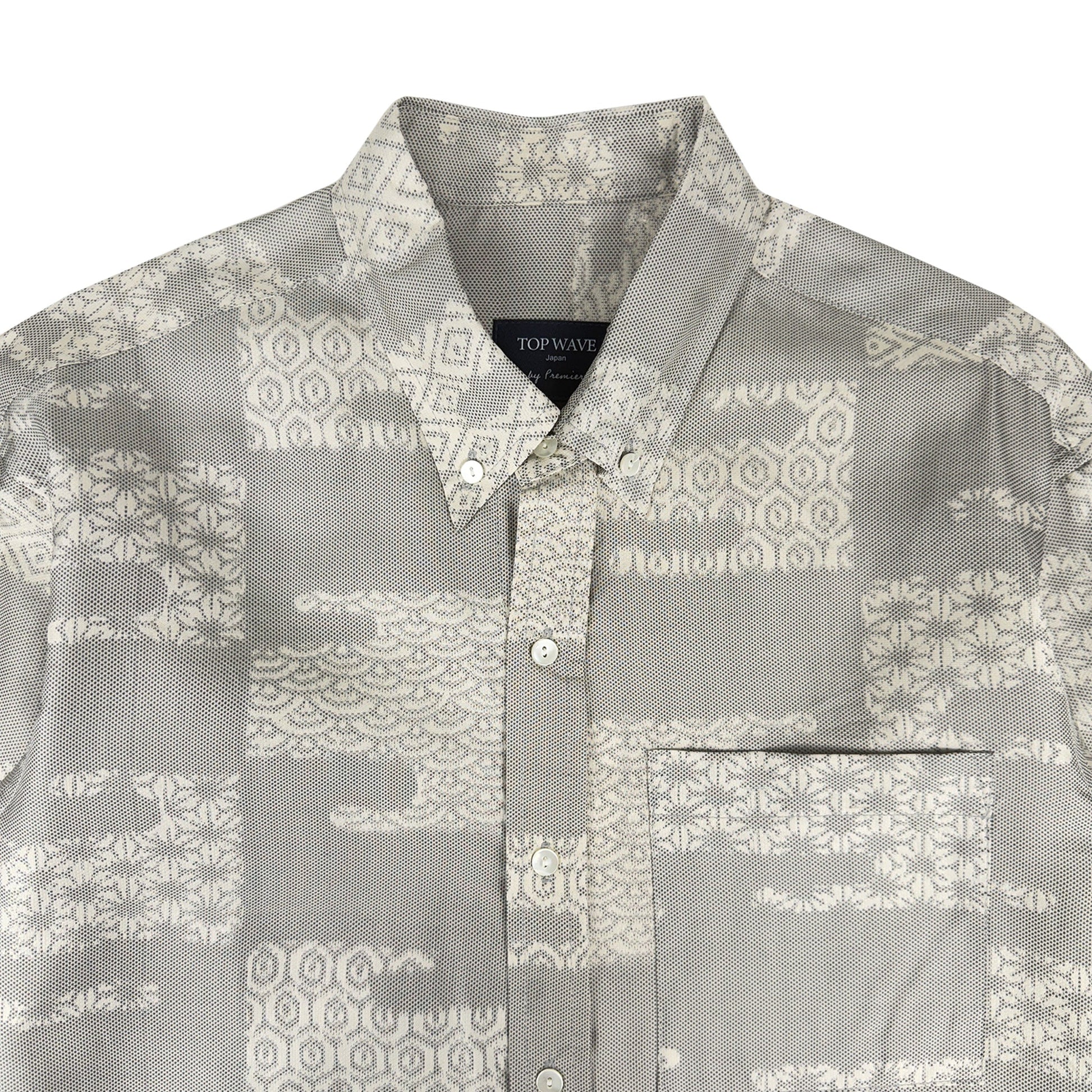 着物長袖シャツ メンズ M LSVN-M86-3