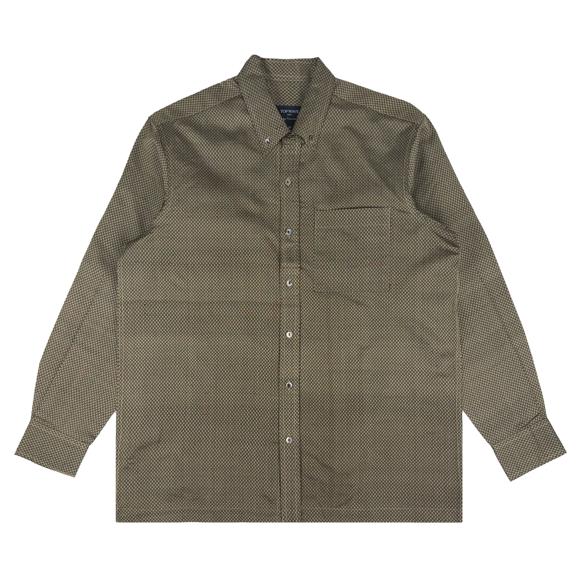 着物長袖シャツ メンズ M LSVN-M89-1