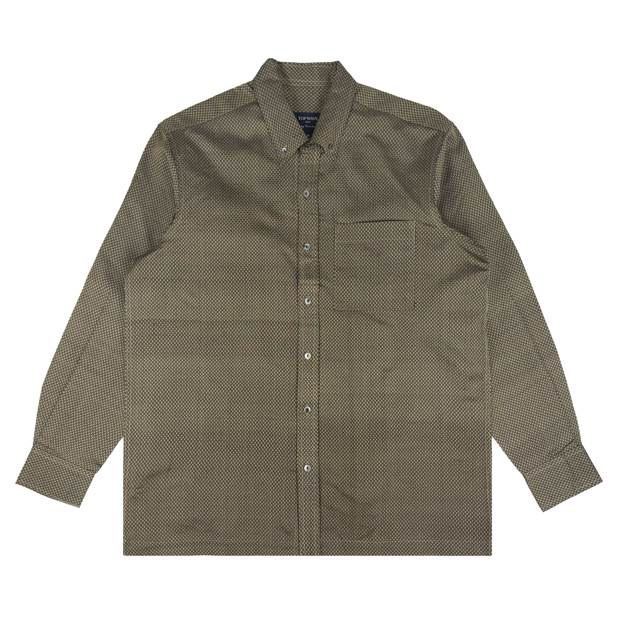 着物長袖シャツ メンズ M LSVN-M89