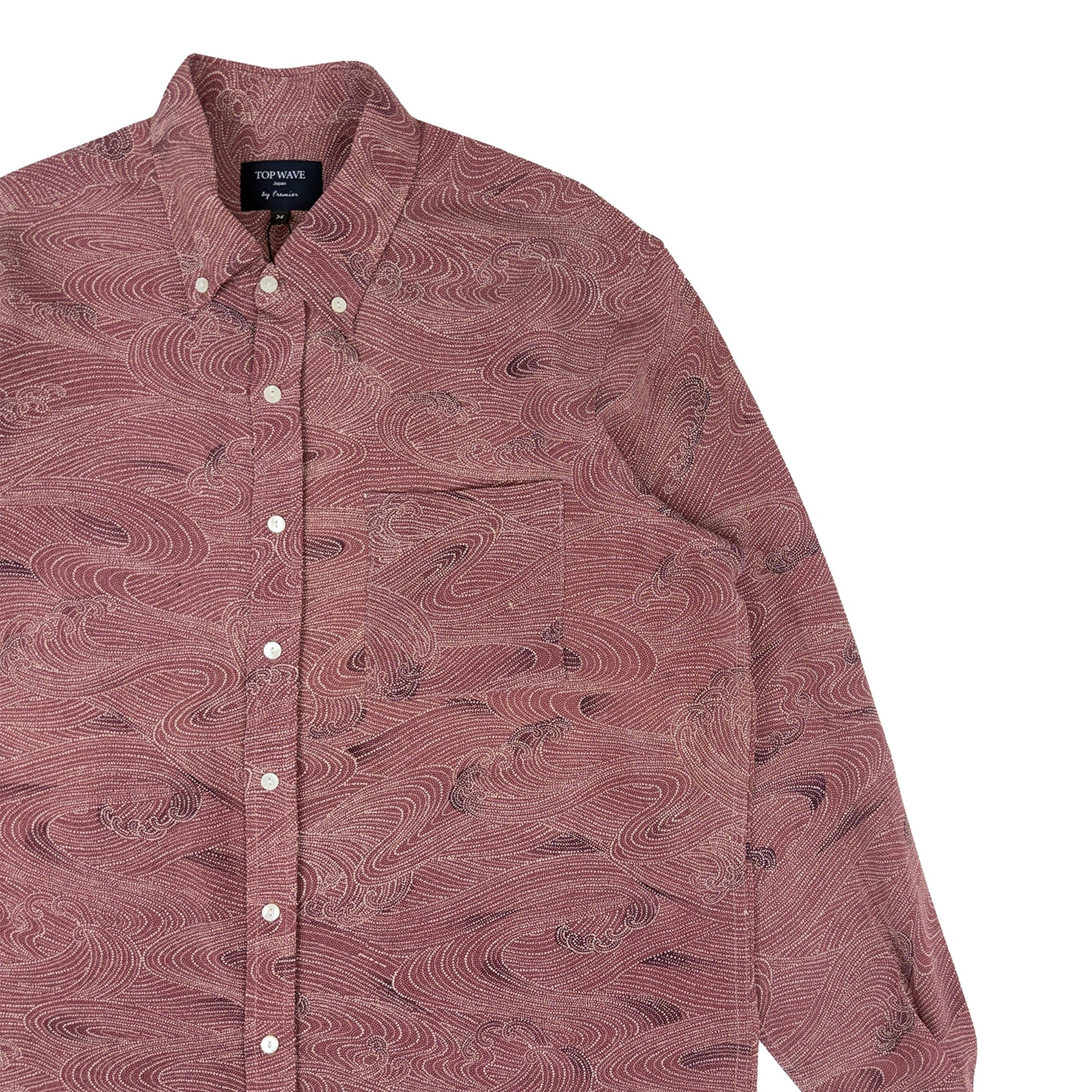 着物長袖シャツ メンズ M LSVN-M91-4